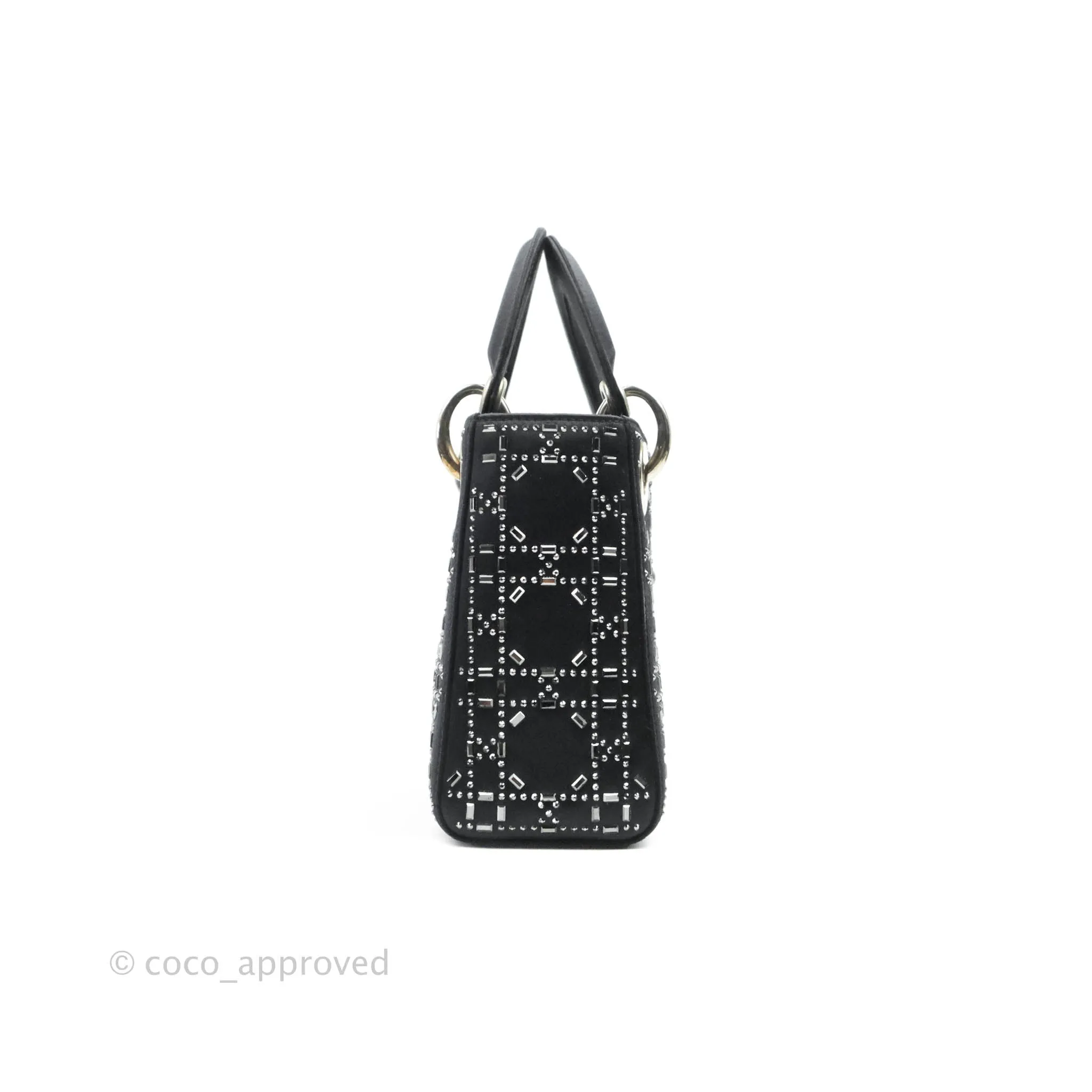 Christian Dior Cannage Mini Lady Dior Satin Crystal