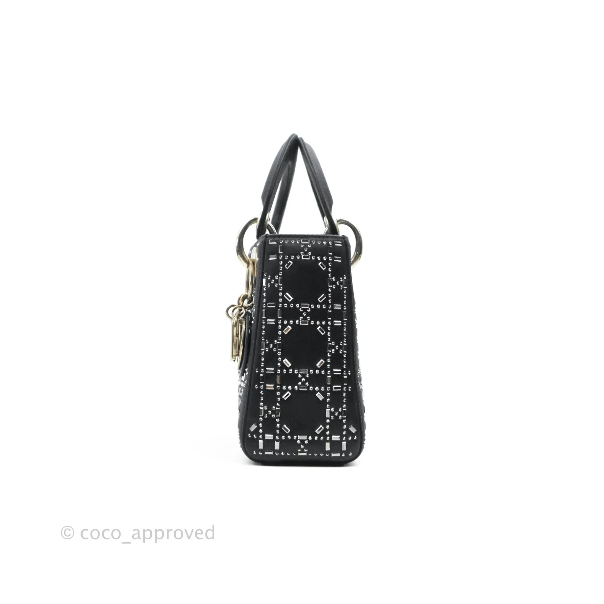 Christian Dior Cannage Mini Lady Dior Satin Crystal