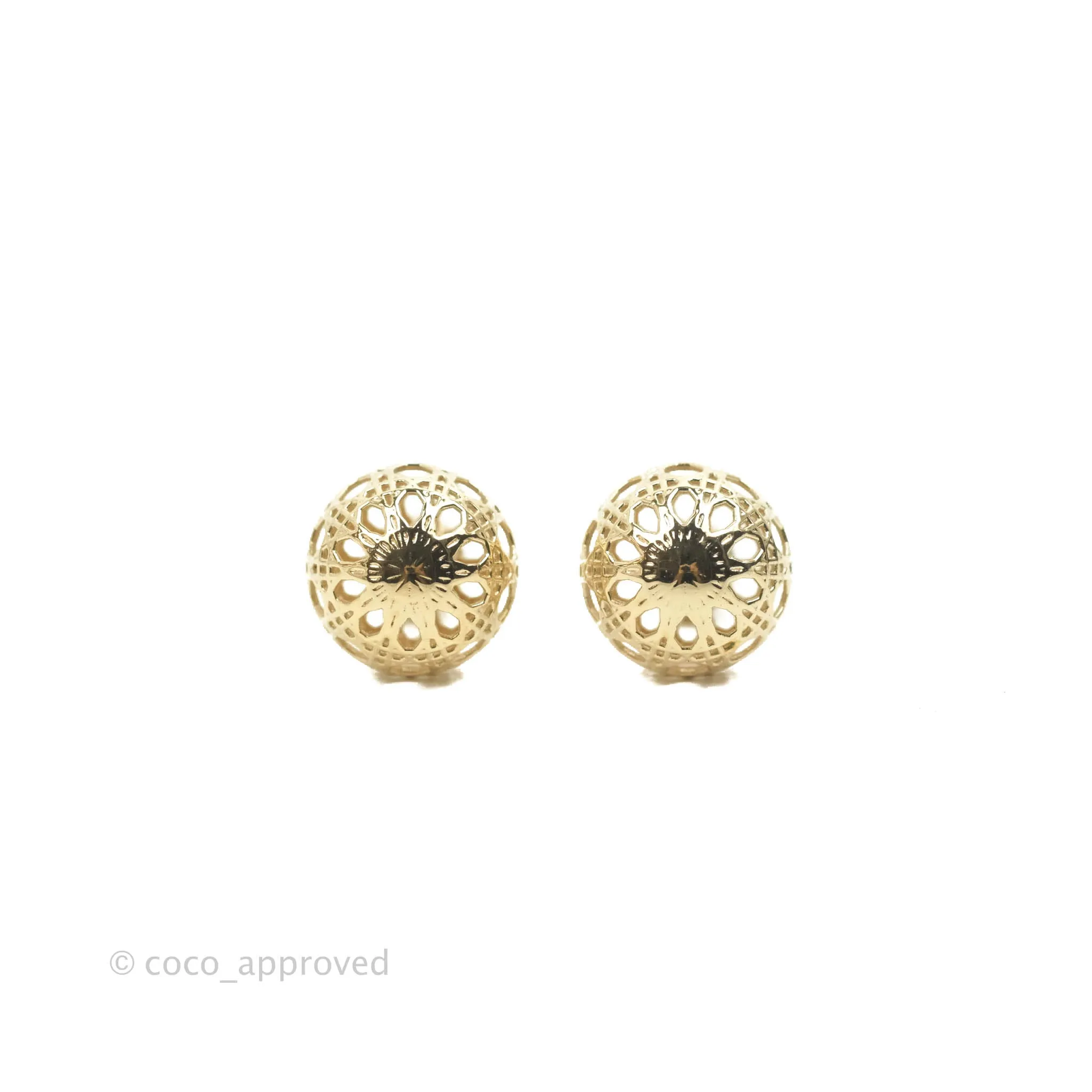 Christian Dior Cannage Mise En Dior Tribal Earrings Gold