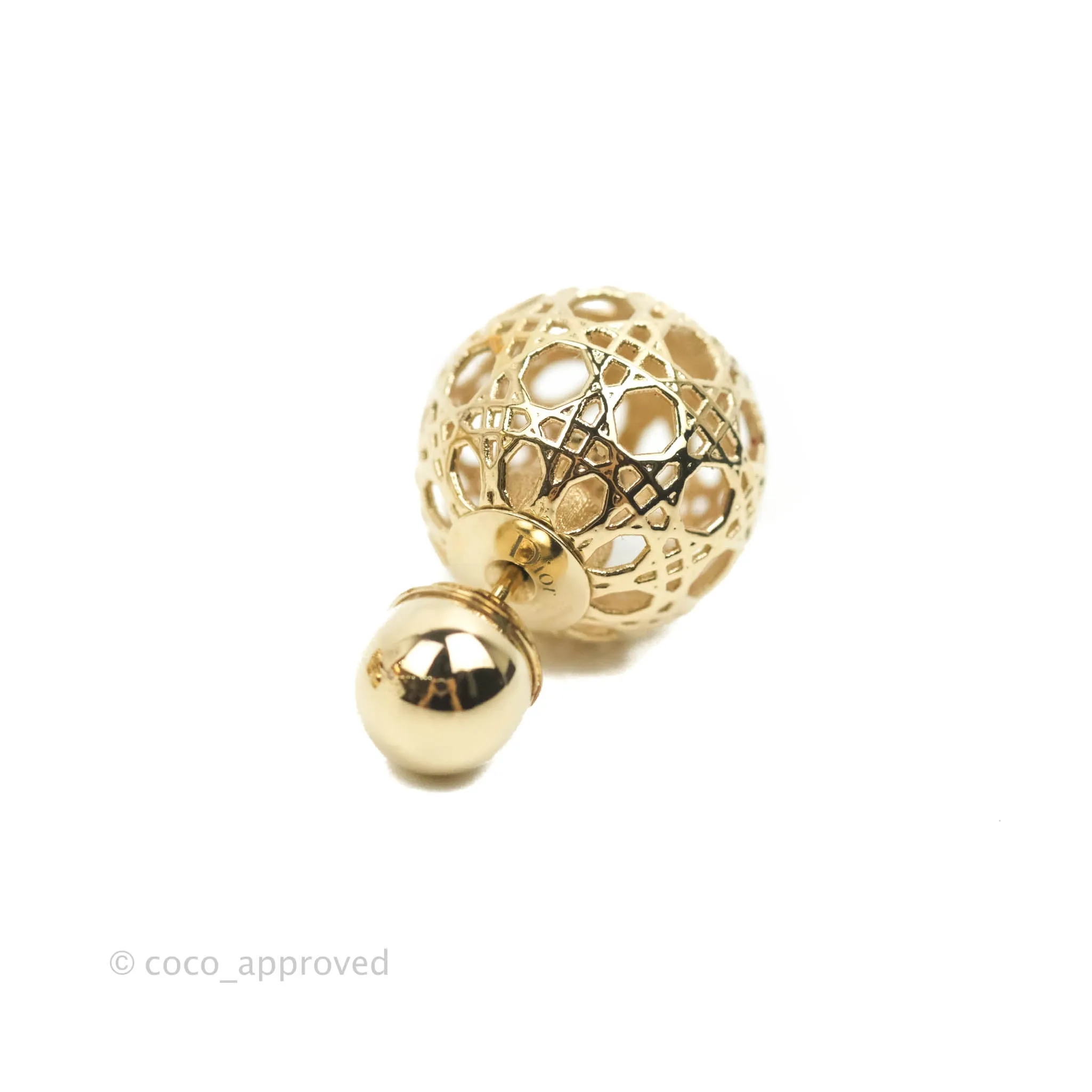 Christian Dior Cannage Mise En Dior Tribal Earrings Gold