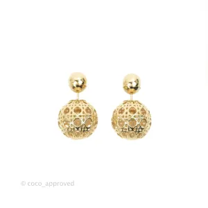 Christian Dior Cannage Mise En Dior Tribal Earrings Gold