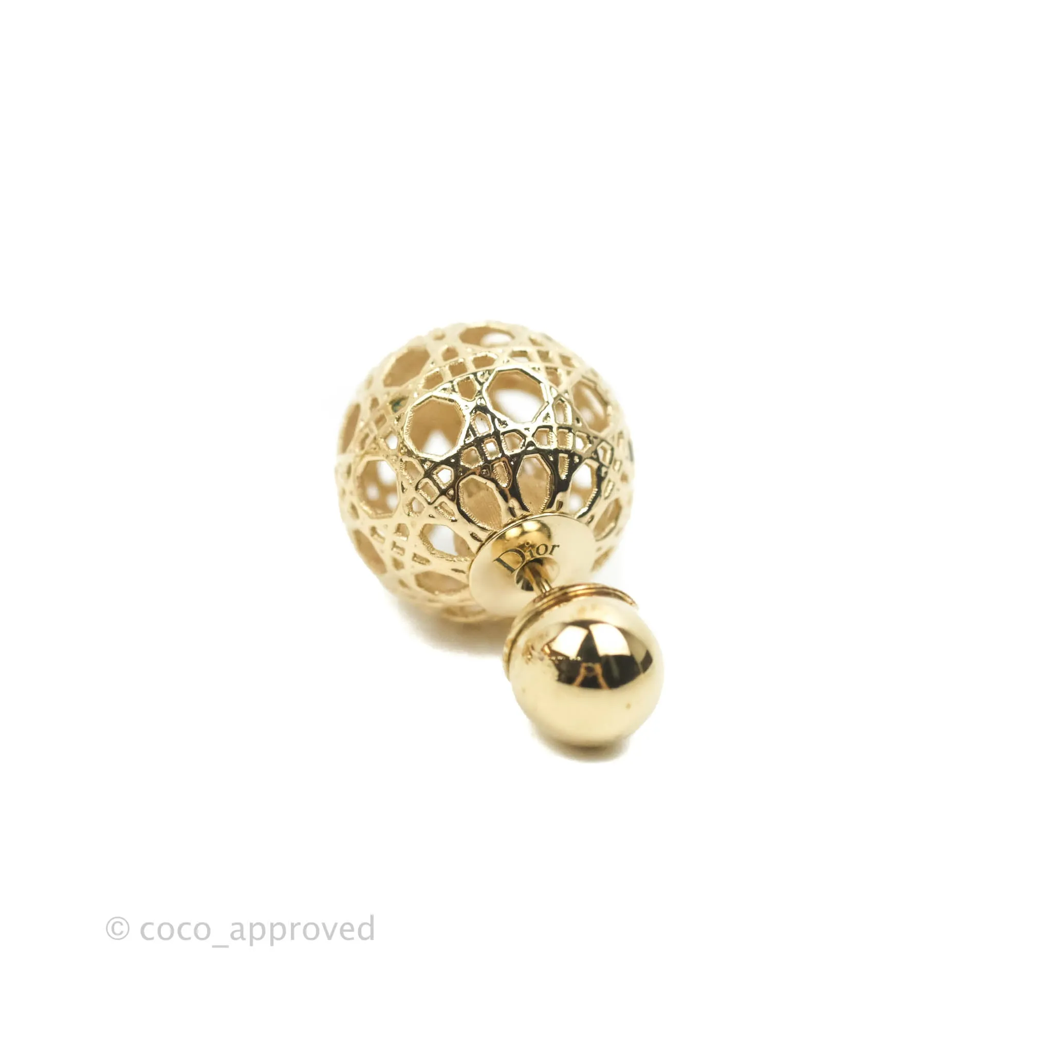 Christian Dior Cannage Mise En Dior Tribal Earrings Gold
