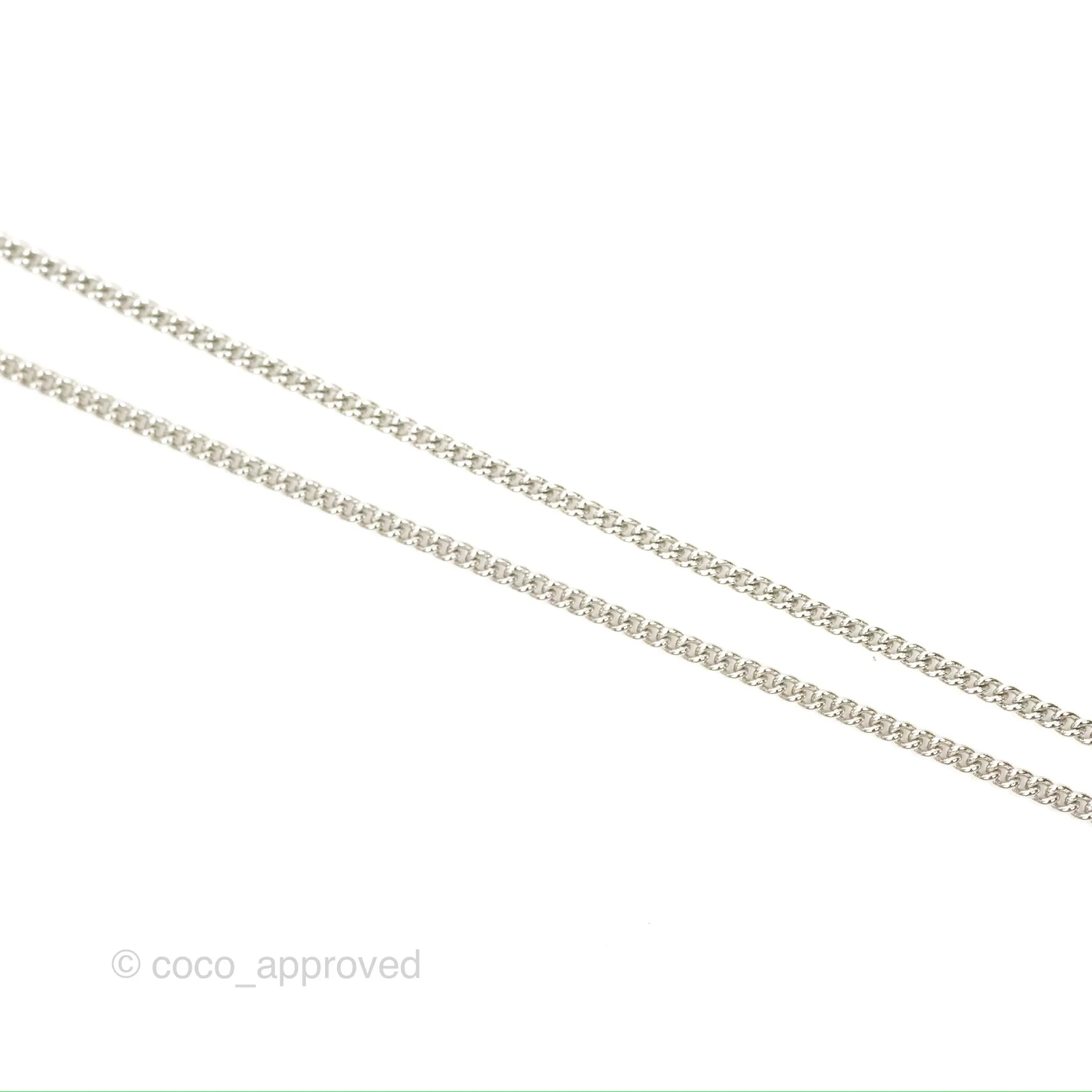 Christian Dior Crystal Oblique Necklace Silver Tone