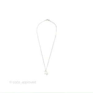 Christian Dior Crystal Oblique Necklace Silver Tone