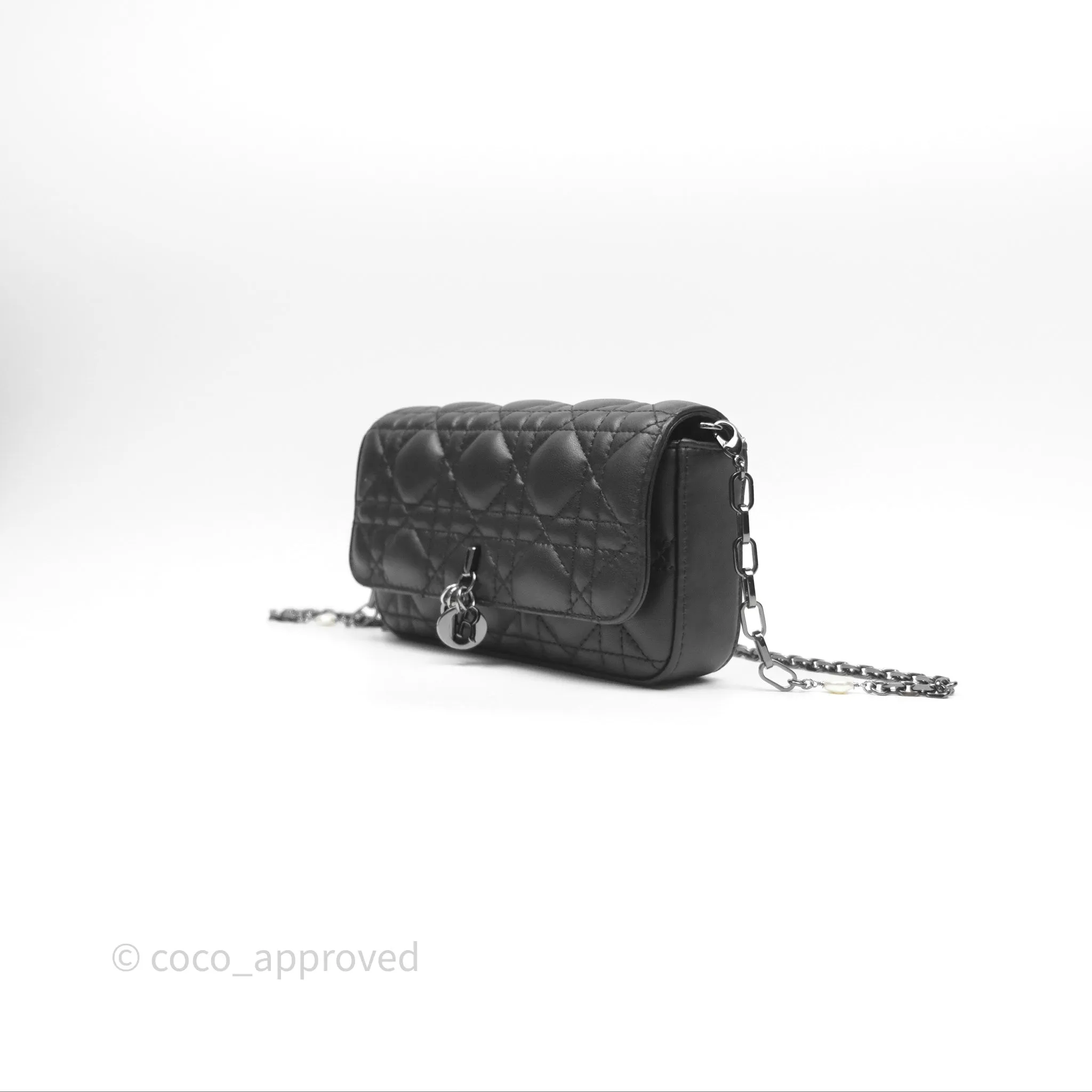 Christian Dior Dior Talk Phone Pouch Black Cannage Lambskin