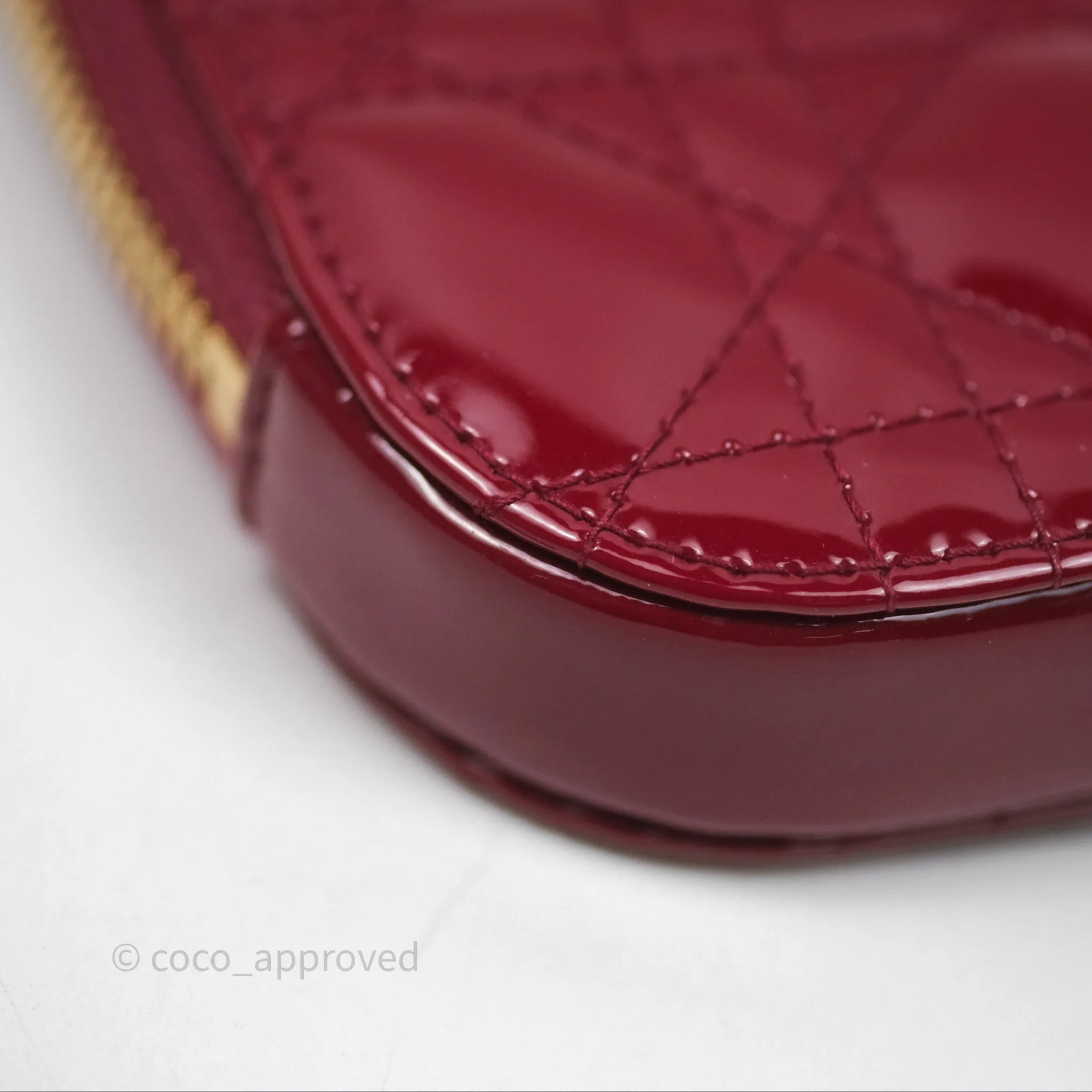 Christian Dior Lady Dior Call'in Dior Phone Holder Red Patent Cannage Calfskin