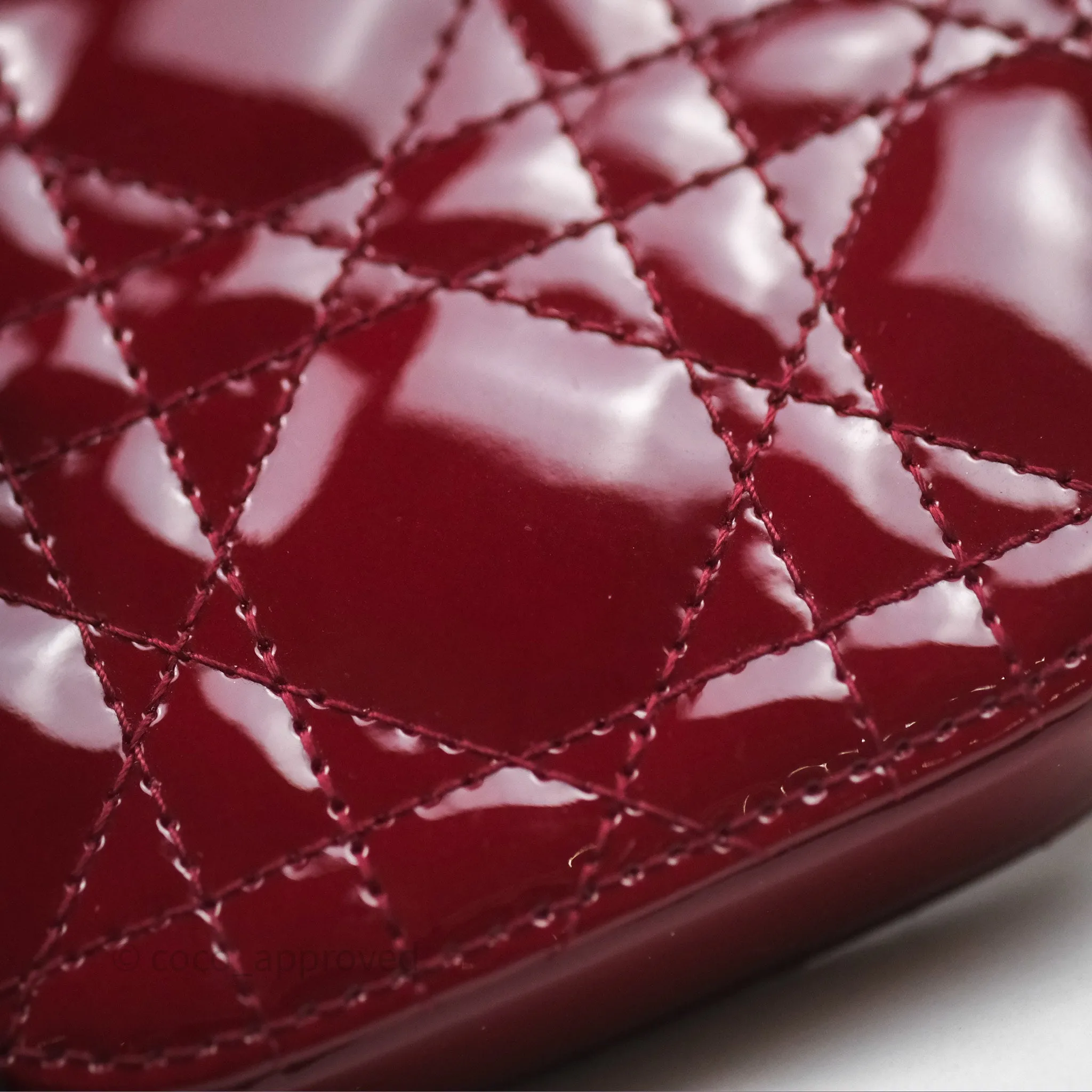 Christian Dior Lady Dior Call'in Dior Phone Holder Red Patent Cannage Calfskin