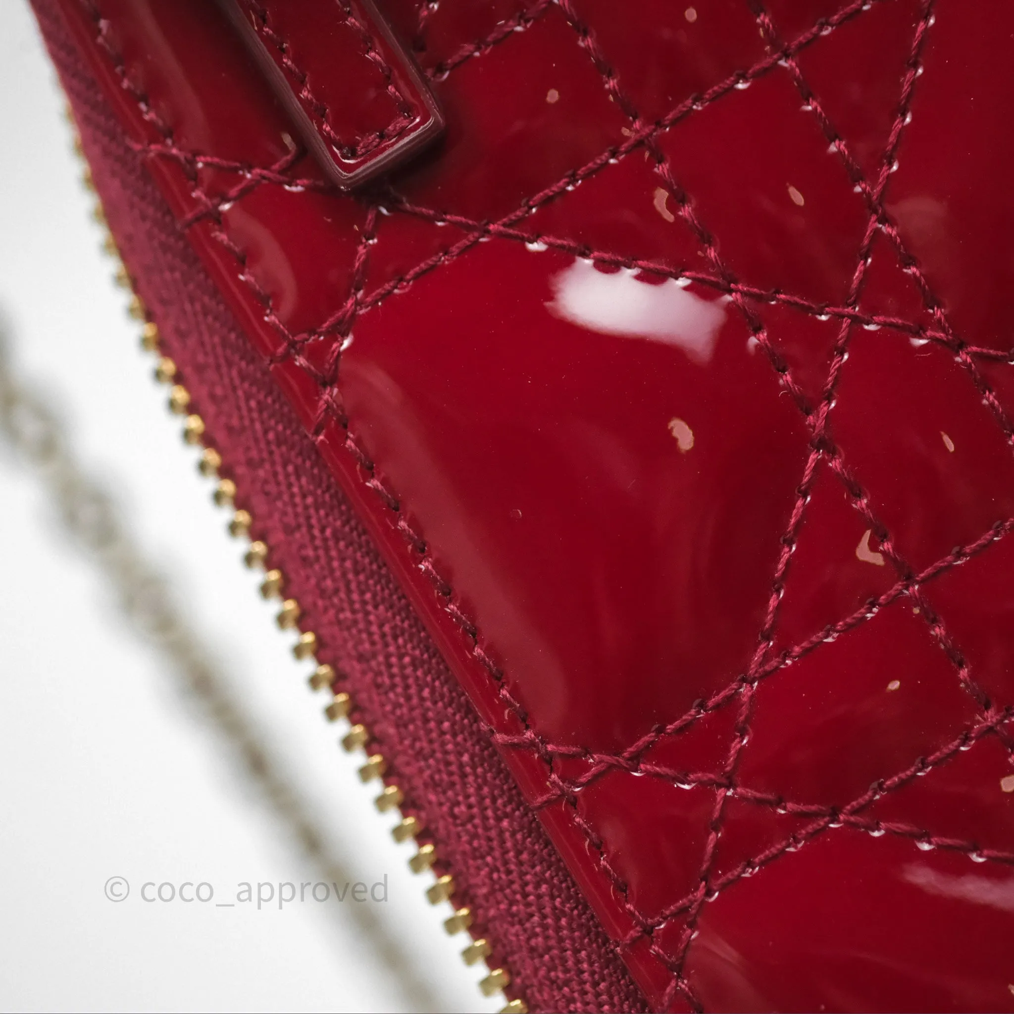 Christian Dior Lady Dior Call'in Dior Phone Holder Red Patent Cannage Calfskin