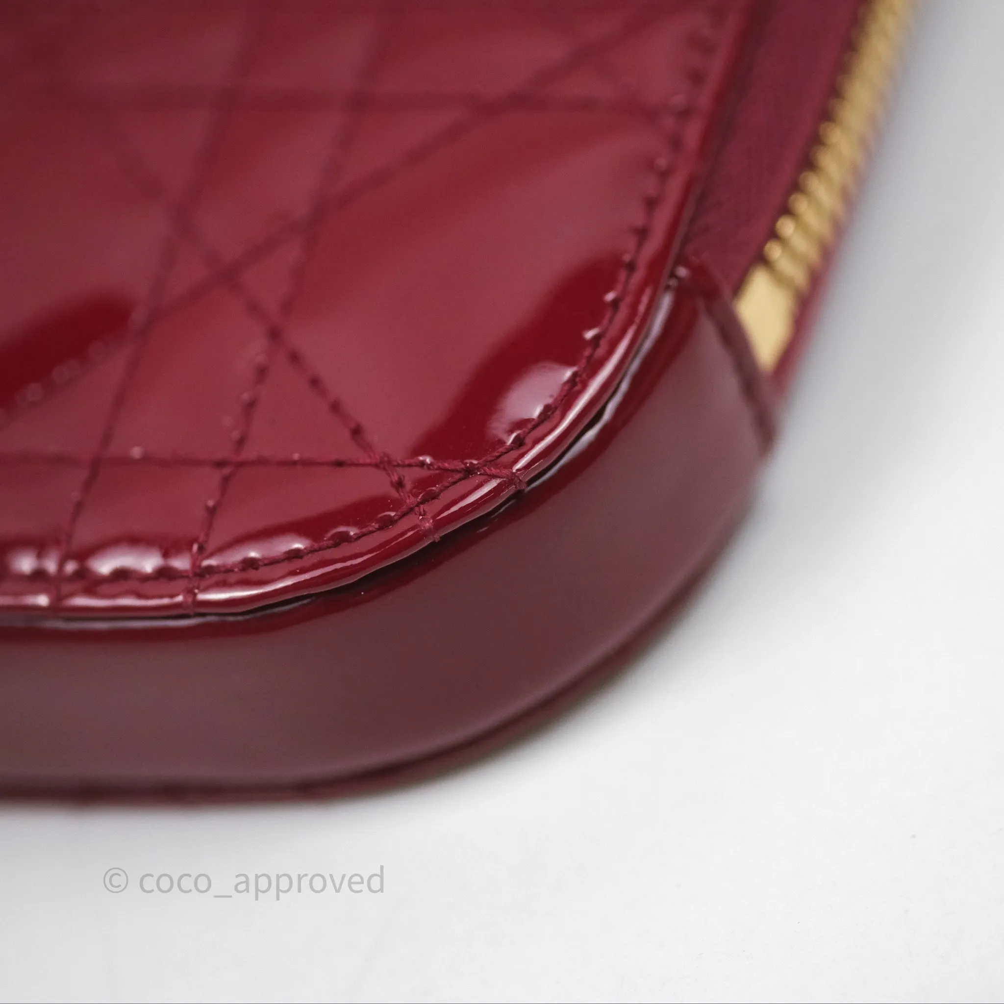 Christian Dior Lady Dior Call'in Dior Phone Holder Red Patent Cannage Calfskin