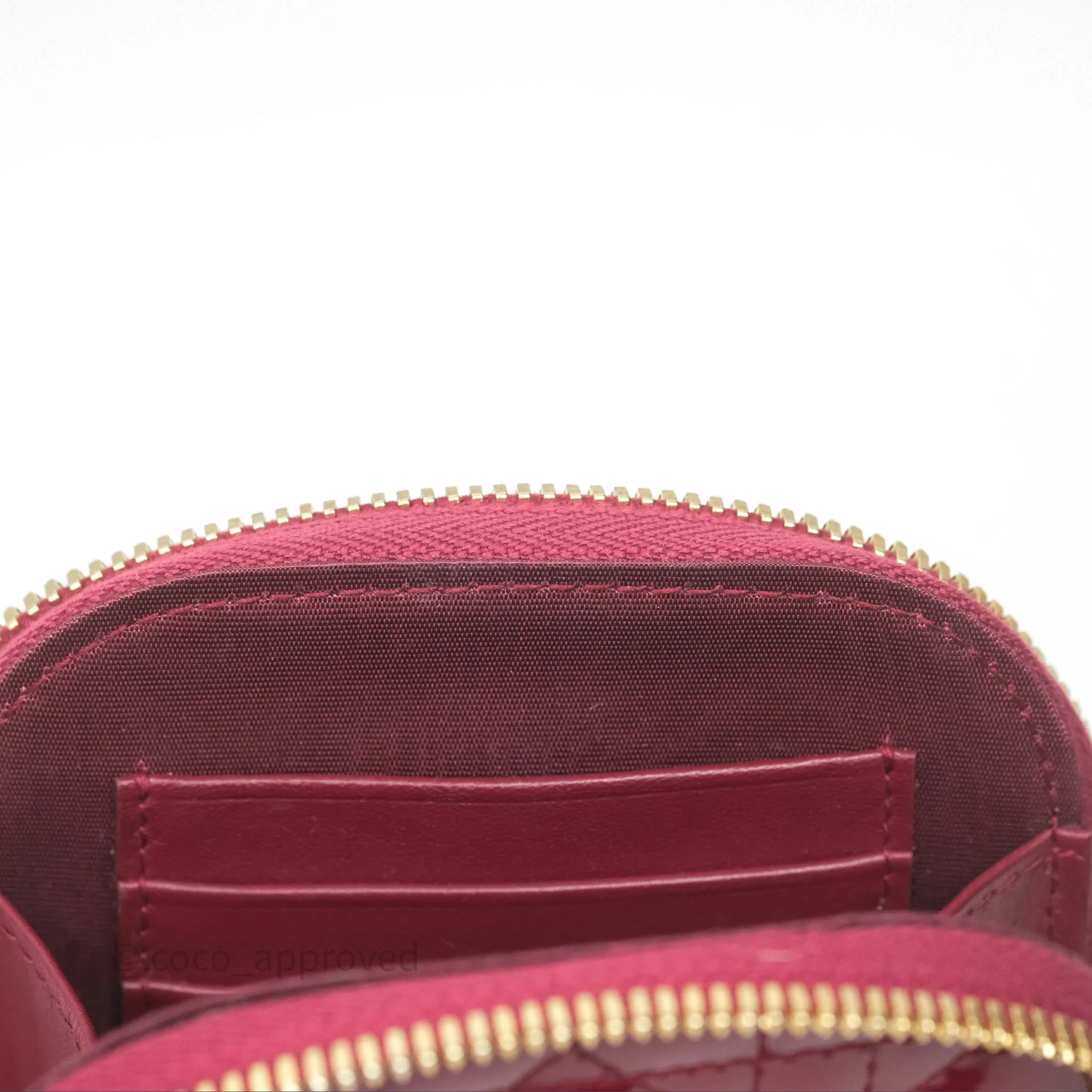Christian Dior Lady Dior Call'in Dior Phone Holder Red Patent Cannage Calfskin