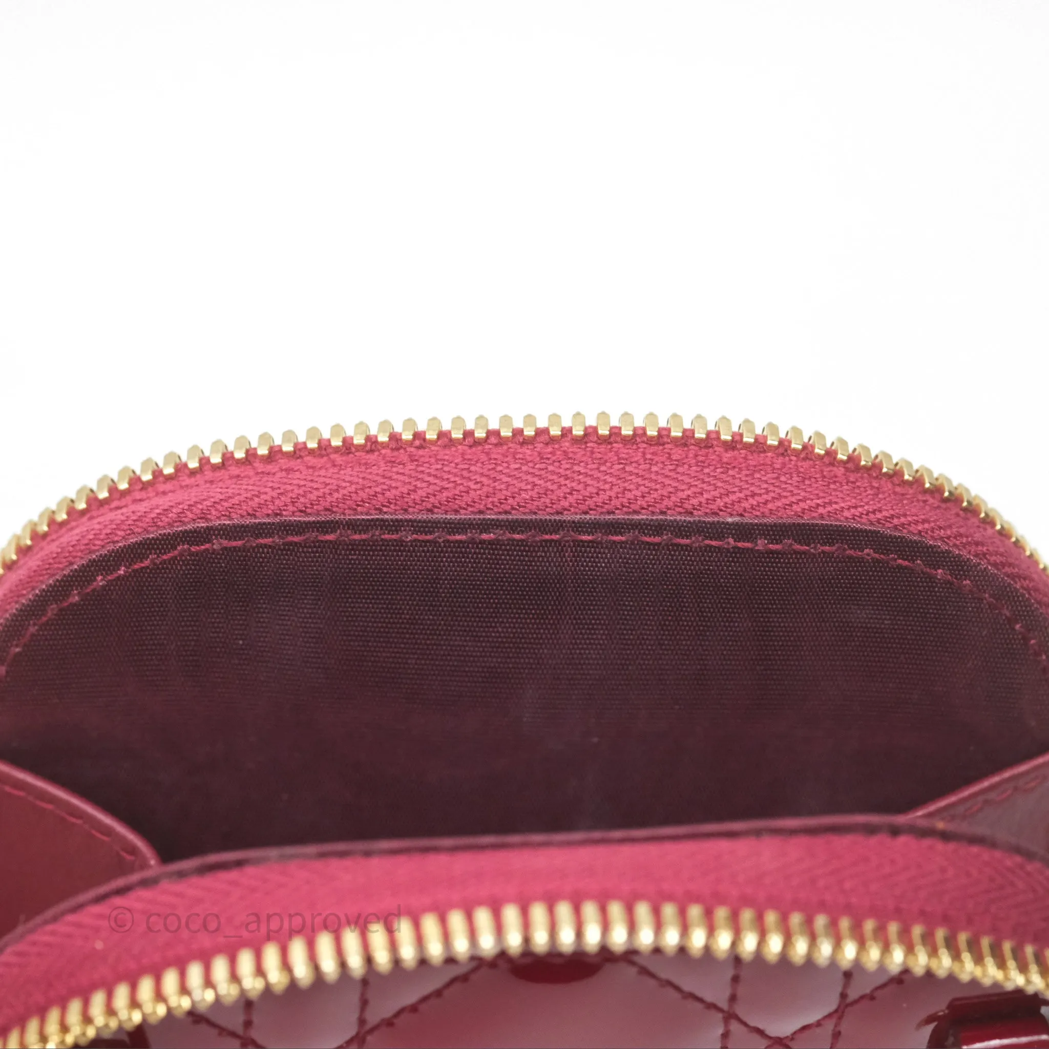 Christian Dior Lady Dior Call'in Dior Phone Holder Red Patent Cannage Calfskin