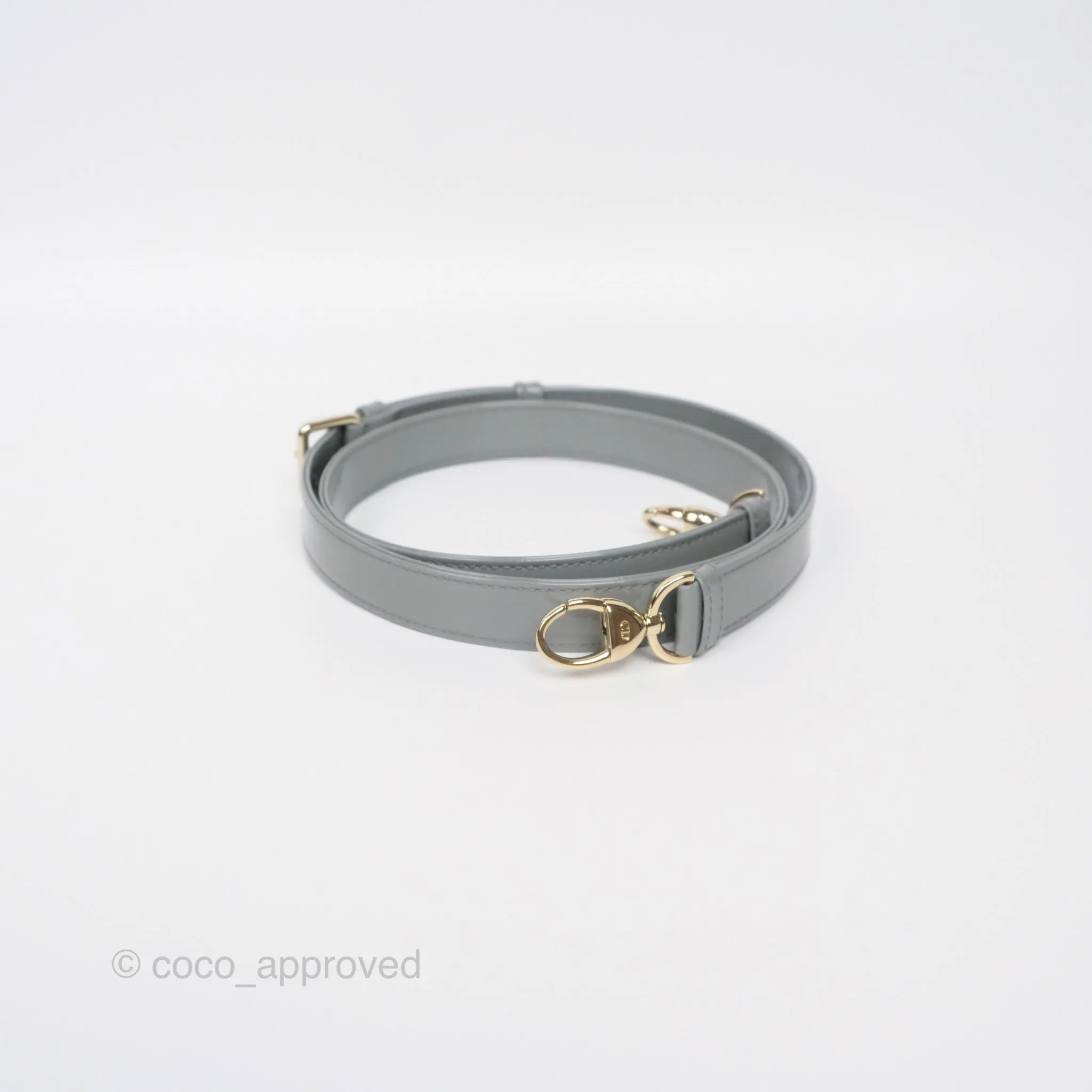 Christian Dior Lady Dior Grey Patent Gold Hardware