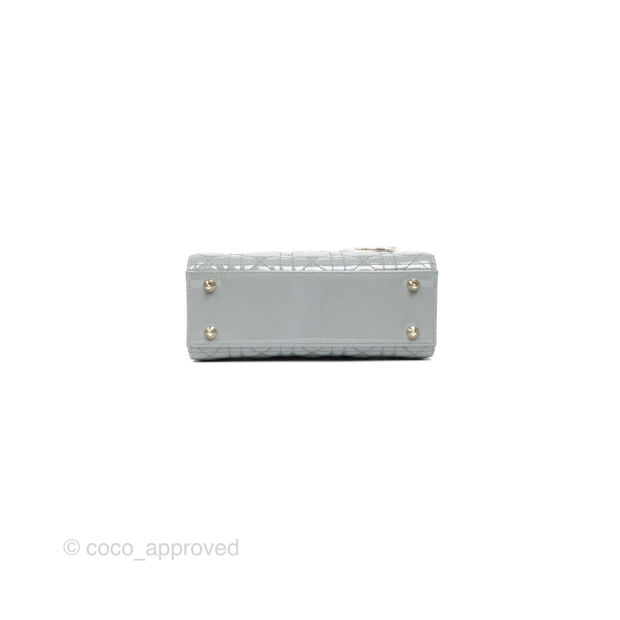 Christian Dior Lady Dior Grey Patent Gold Hardware