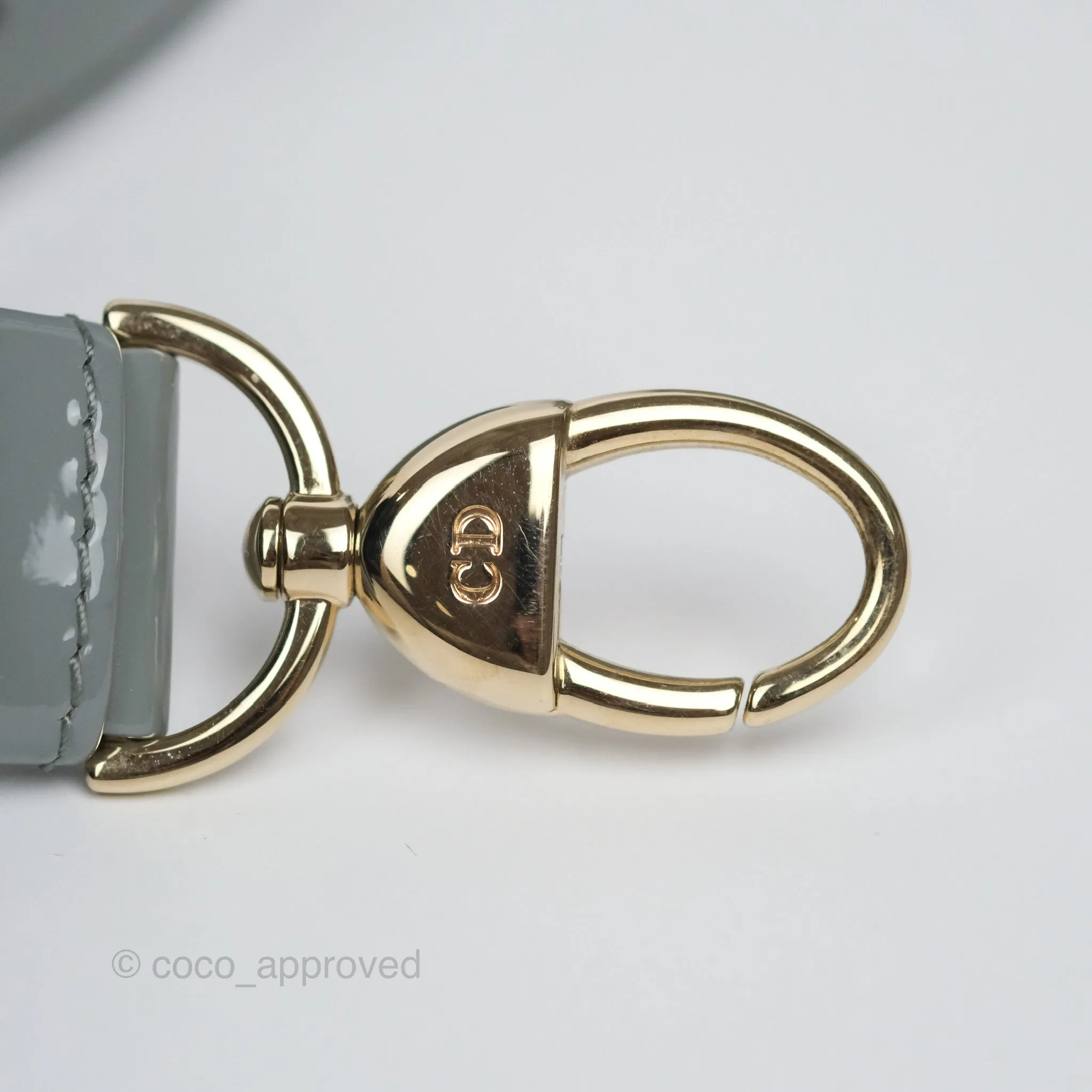 Christian Dior Lady Dior Grey Patent Gold Hardware