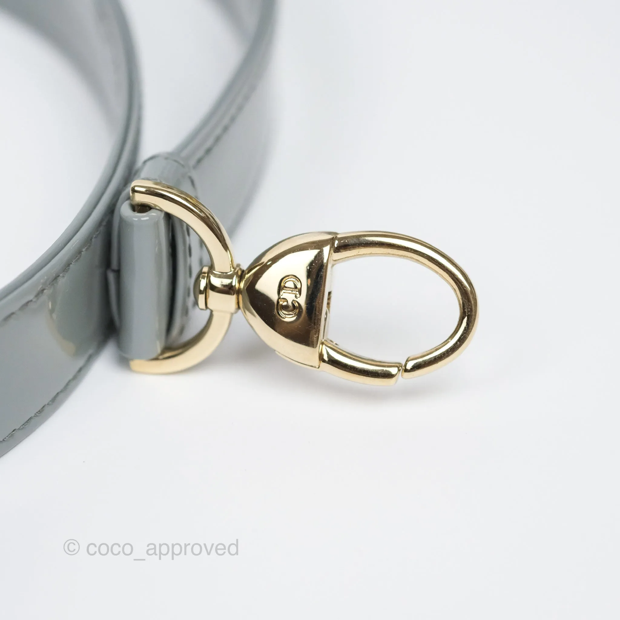 Christian Dior Lady Dior Grey Patent Gold Hardware