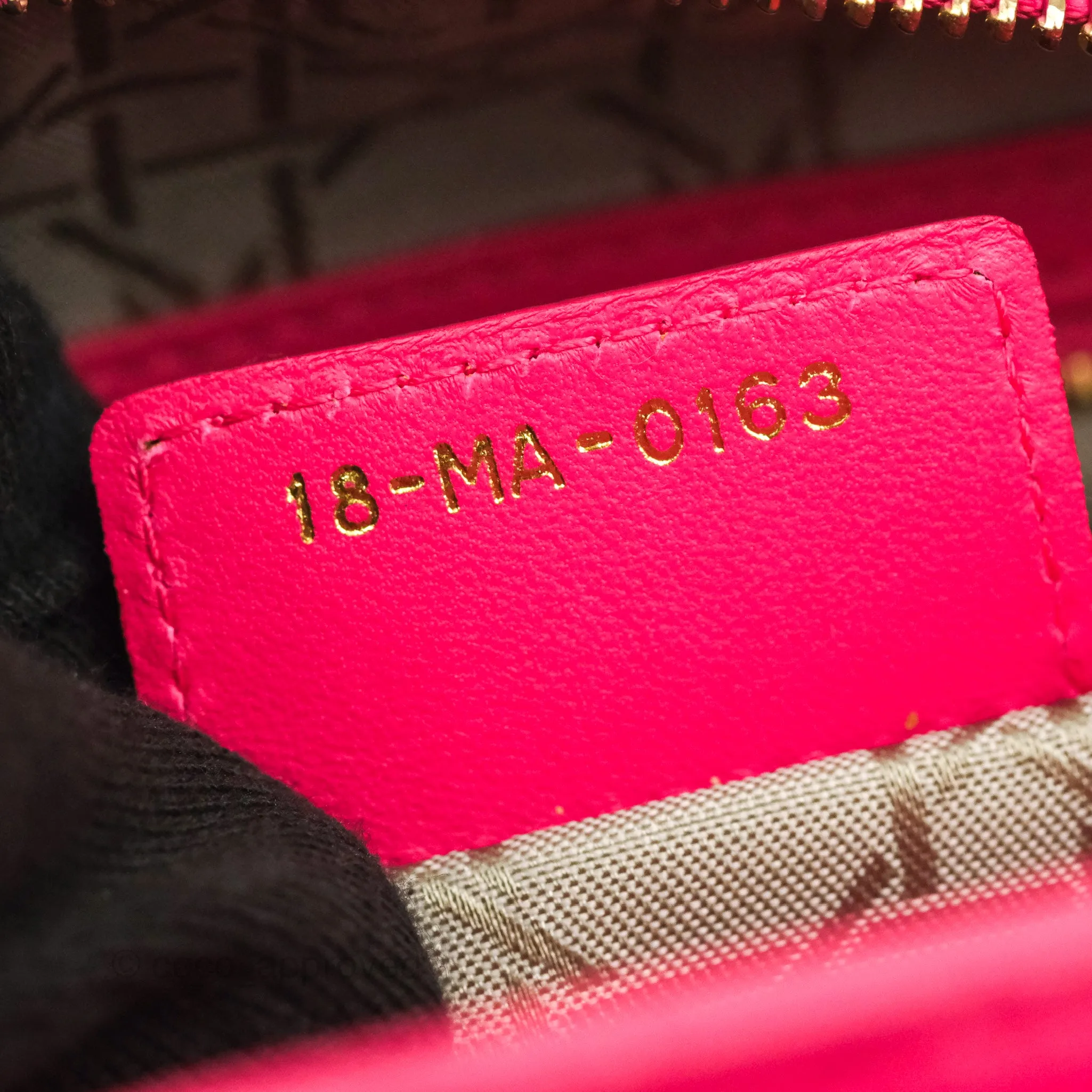 Christian Dior Lady Dior Medium Fuschia Pink Lambskin Gold Hardware
