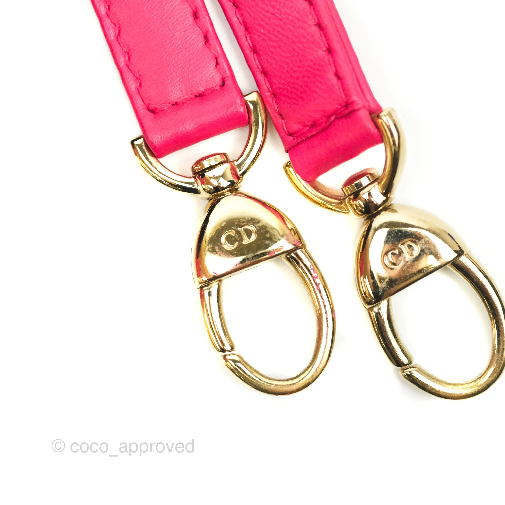 Christian Dior Lady Dior Medium Fuschia Pink Lambskin Gold Hardware