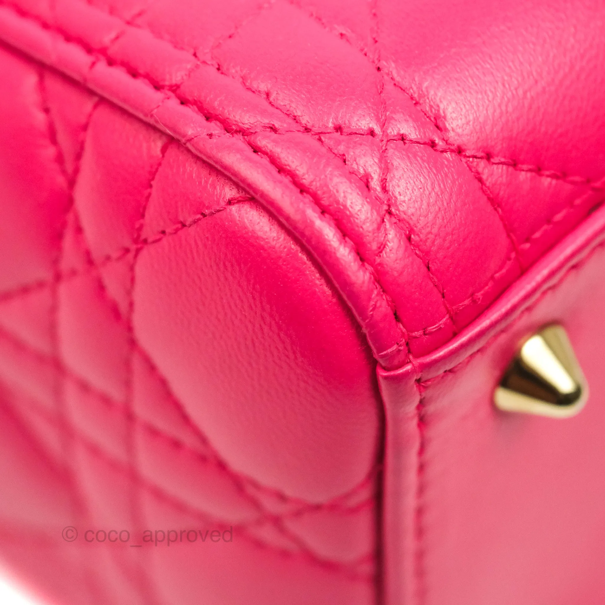 Christian Dior Lady Dior Medium Fuschia Pink Lambskin Gold Hardware