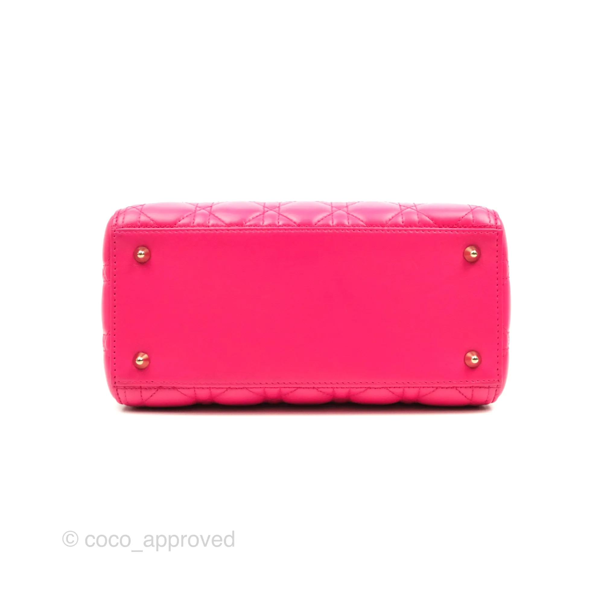 Christian Dior Lady Dior Medium Fuschia Pink Lambskin Gold Hardware
