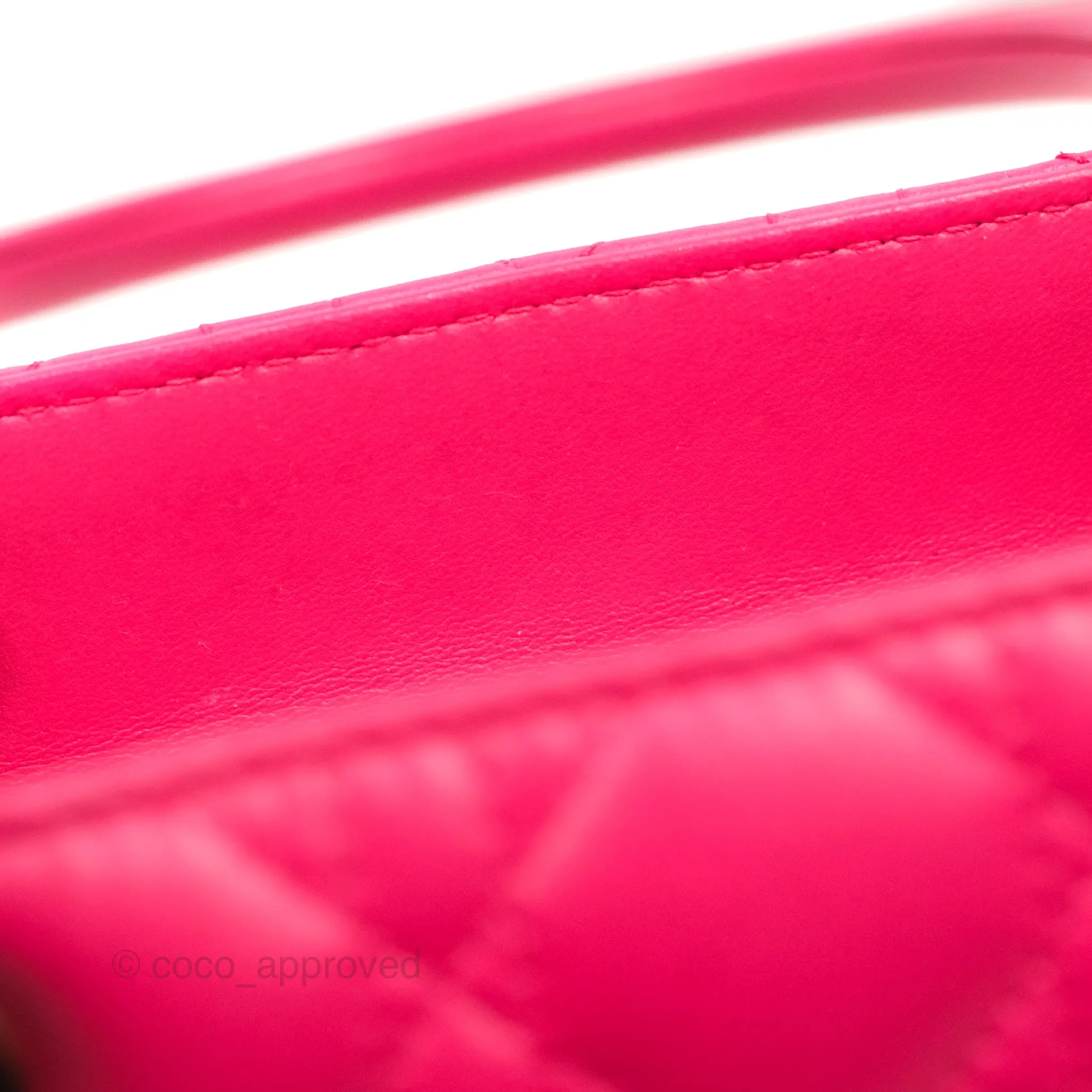 Christian Dior Lady Dior Medium Fuschia Pink Lambskin Gold Hardware