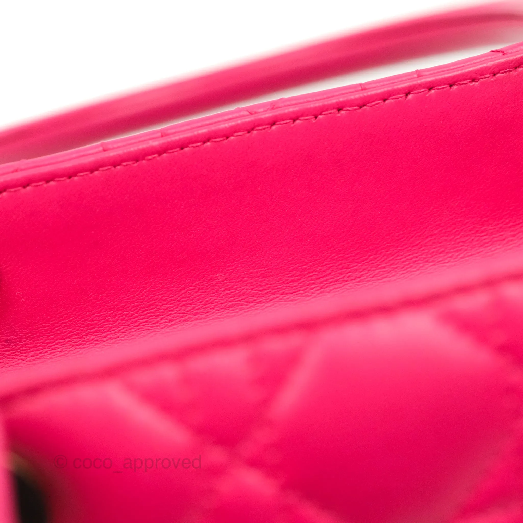 Christian Dior Lady Dior Medium Fuschia Pink Lambskin Gold Hardware
