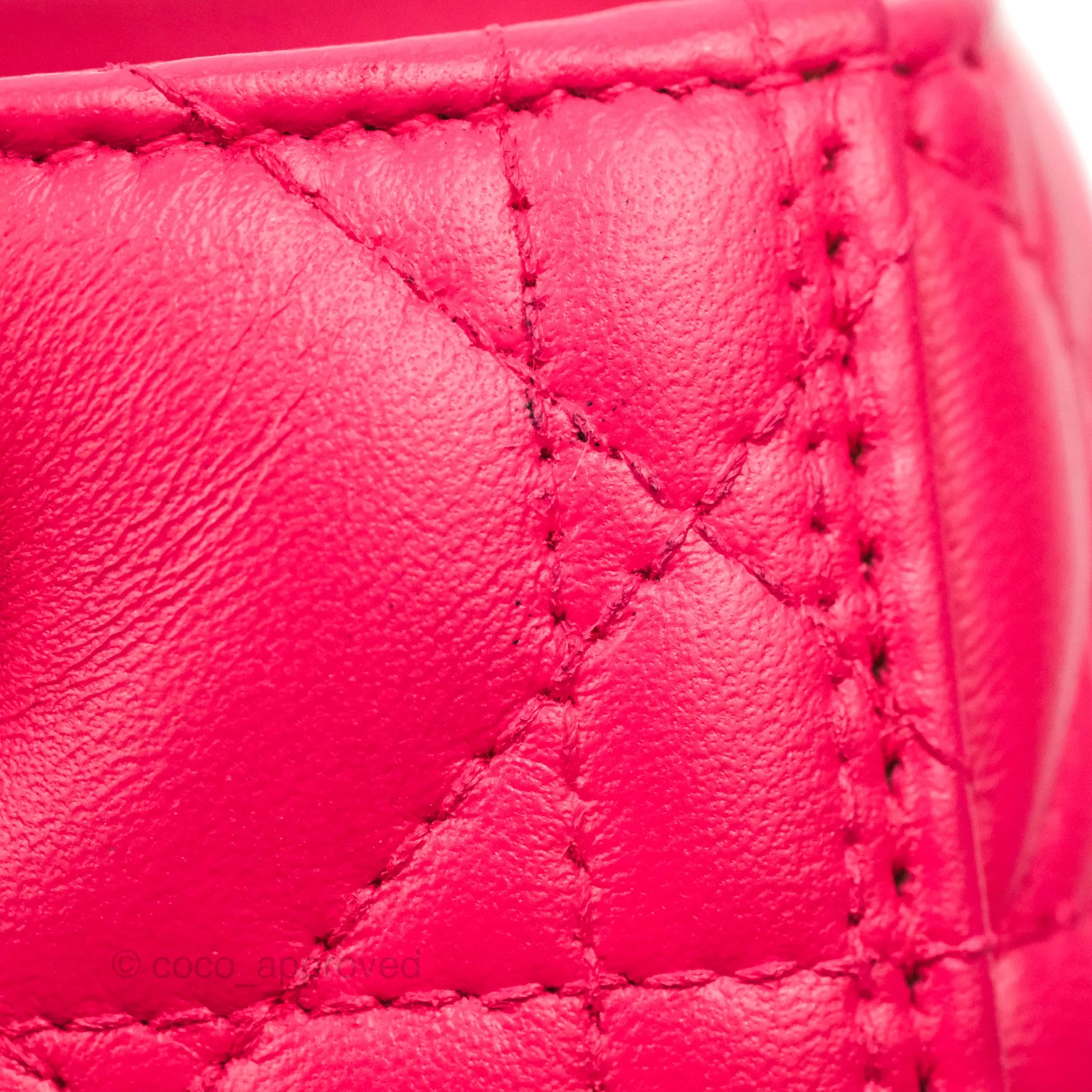 Christian Dior Lady Dior Medium Fuschia Pink Lambskin Gold Hardware