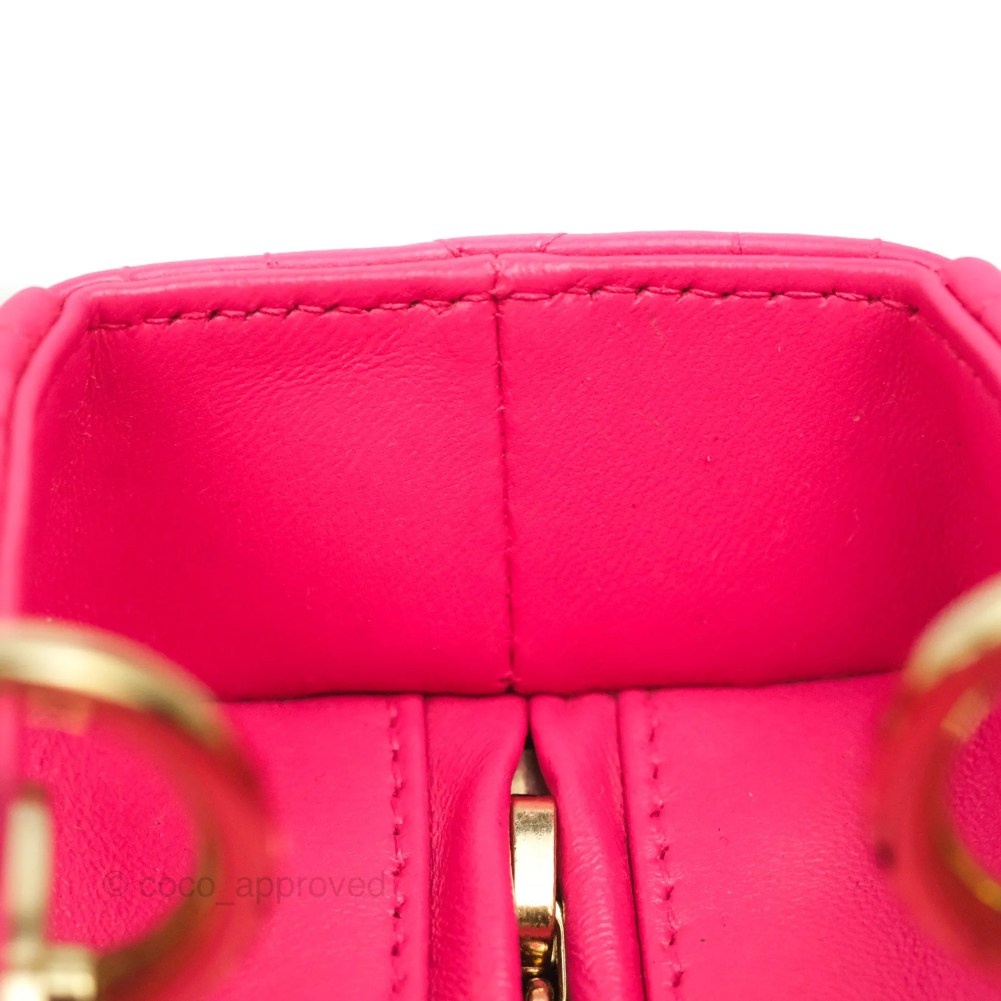 Christian Dior Lady Dior Medium Fuschia Pink Lambskin Gold Hardware