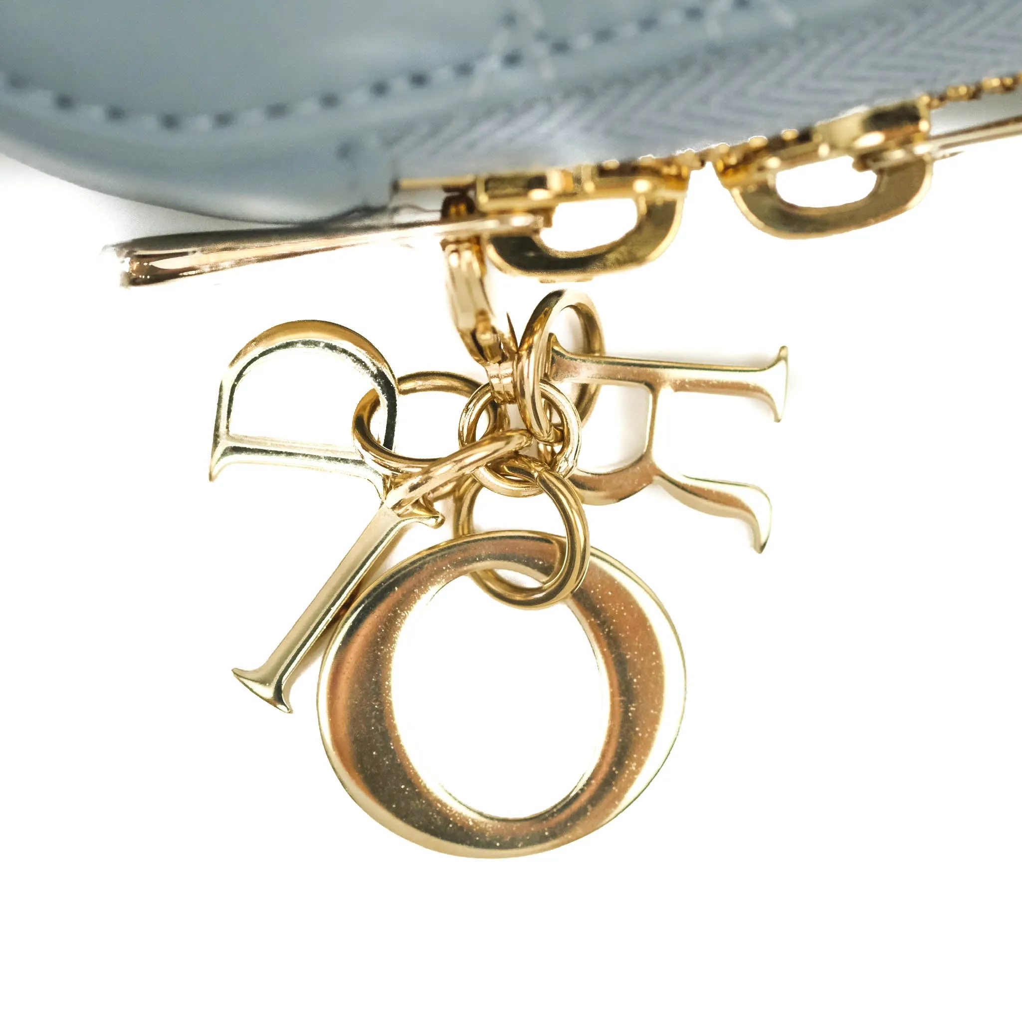 Christian Dior Lady Dior Phone Holder Cloud Blue Cannage Lambskin