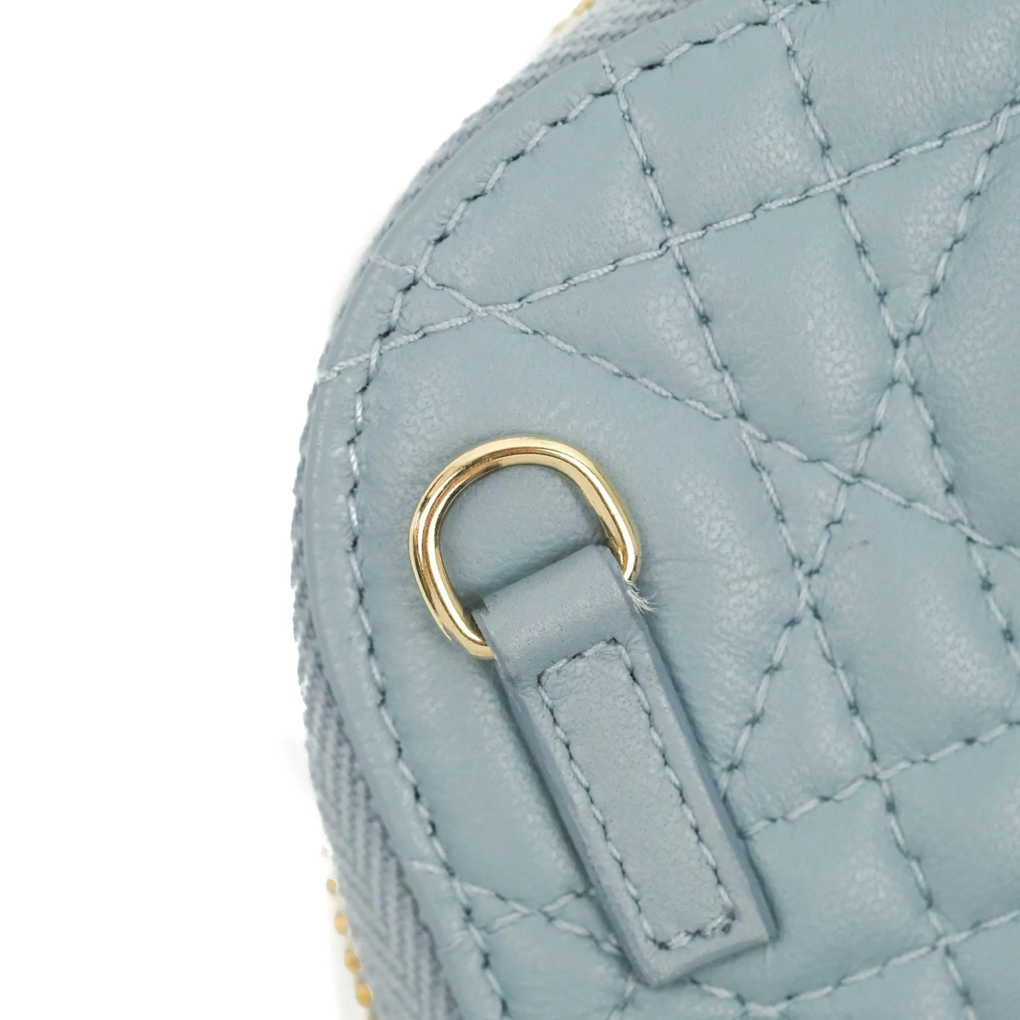 Christian Dior Lady Dior Phone Holder Cloud Blue Cannage Lambskin