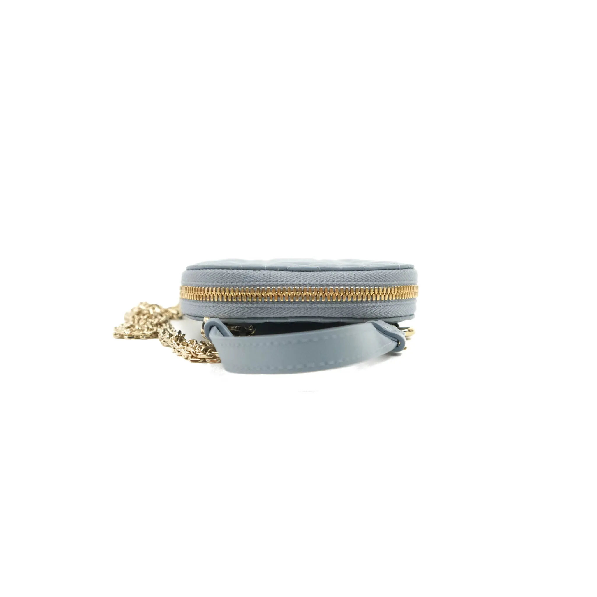 Christian Dior Lady Dior Phone Holder Cloud Blue Cannage Lambskin