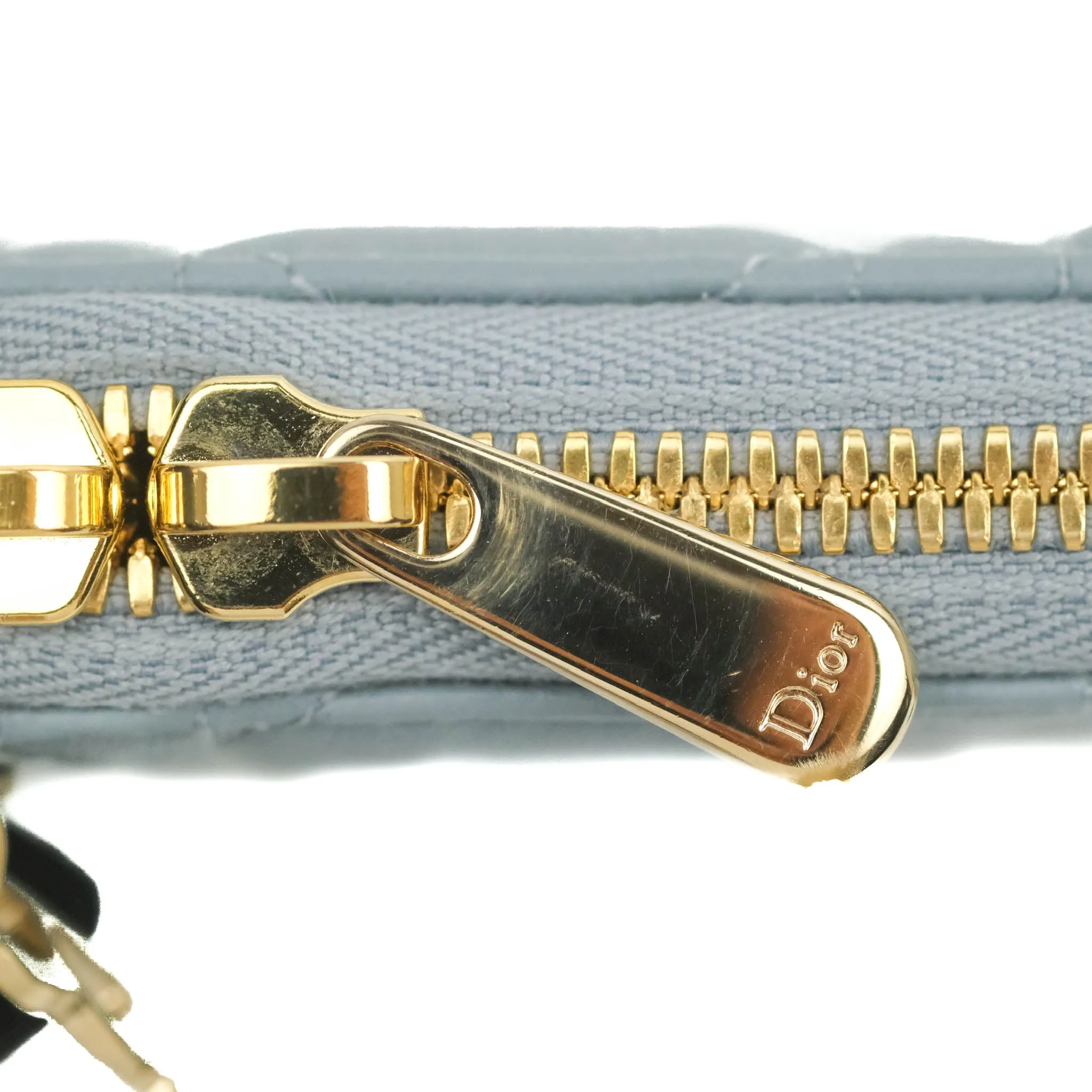 Christian Dior Lady Dior Phone Holder Cloud Blue Cannage Lambskin