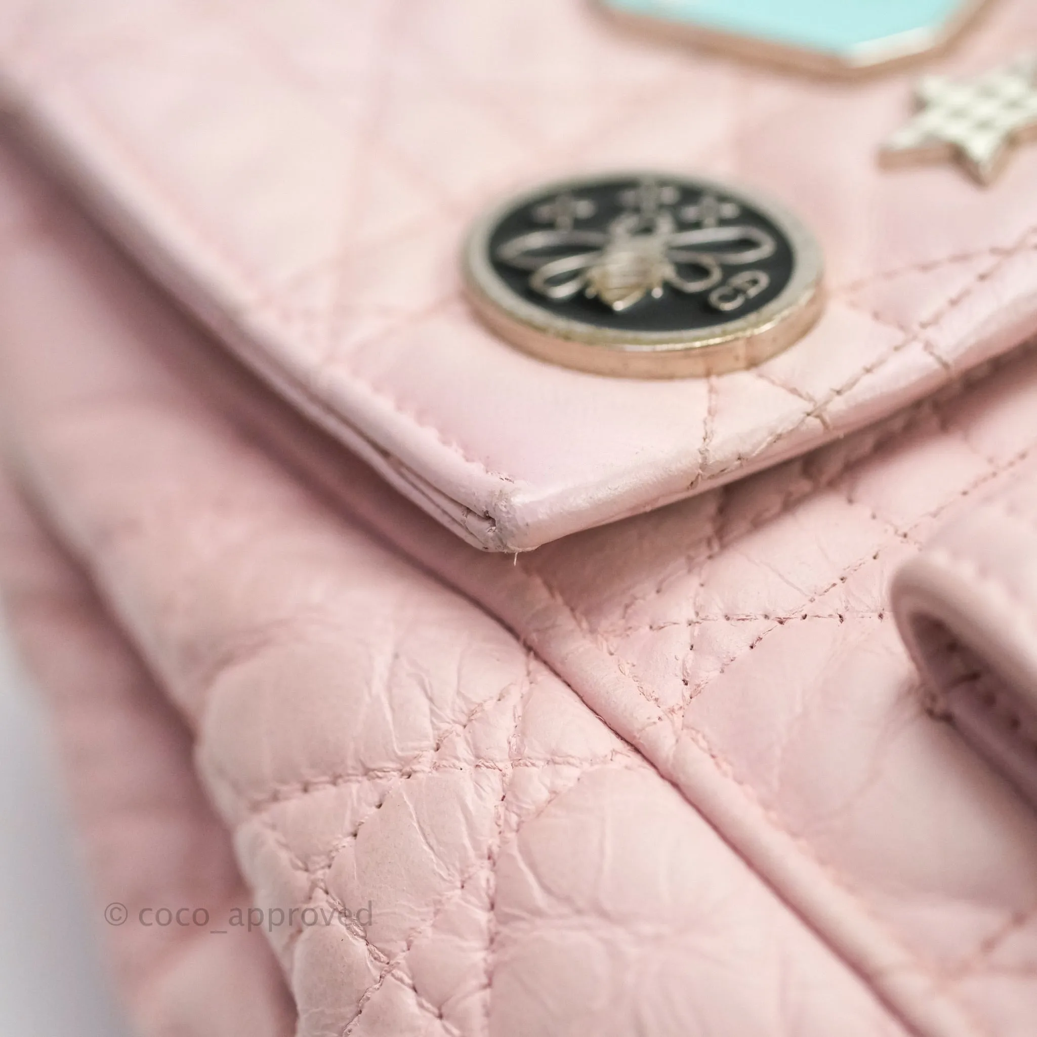 Christian Dior Lambskin Cannage Small Lucky Badge Stardust Backpack Soft Pink