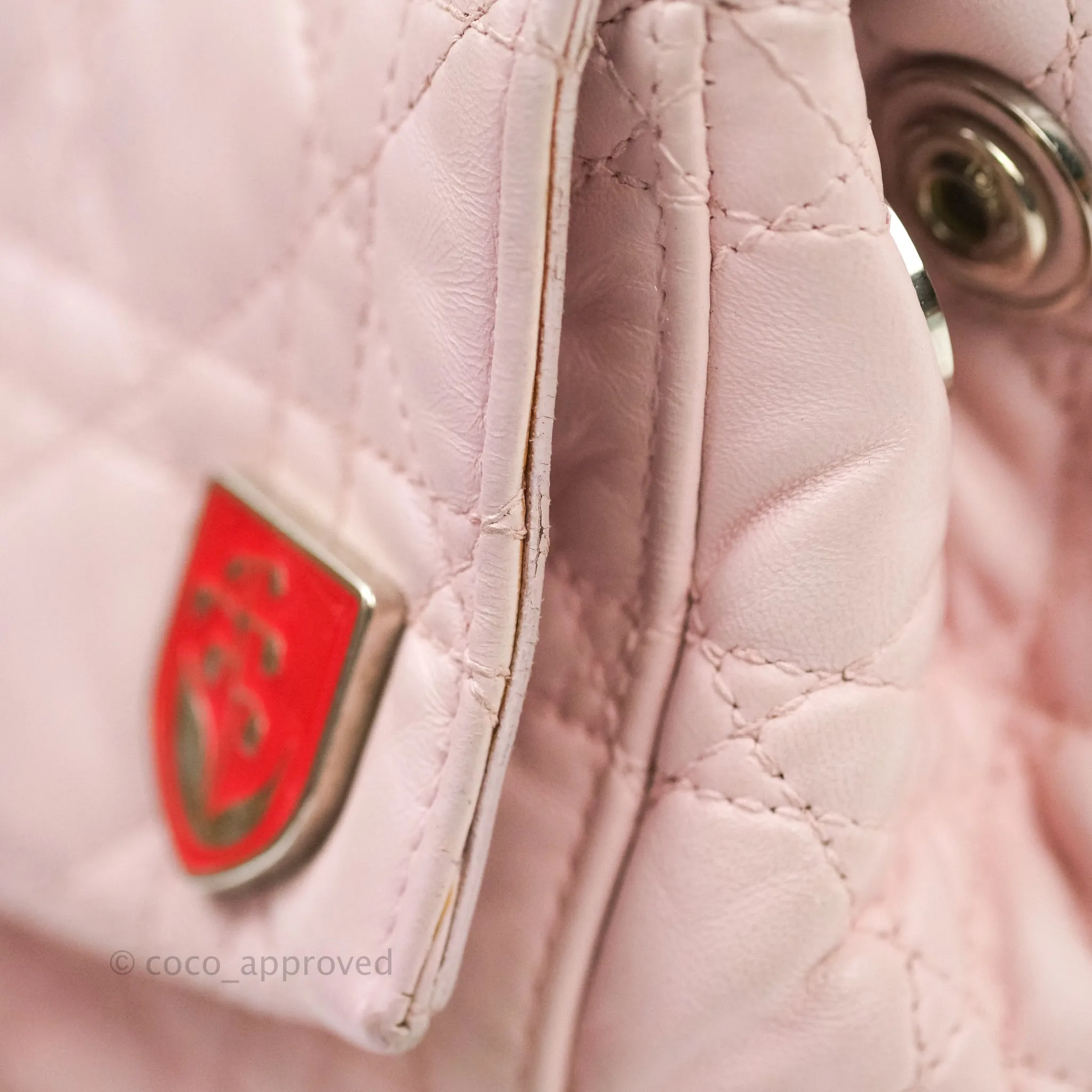 Christian Dior Lambskin Cannage Small Lucky Badge Stardust Backpack Soft Pink