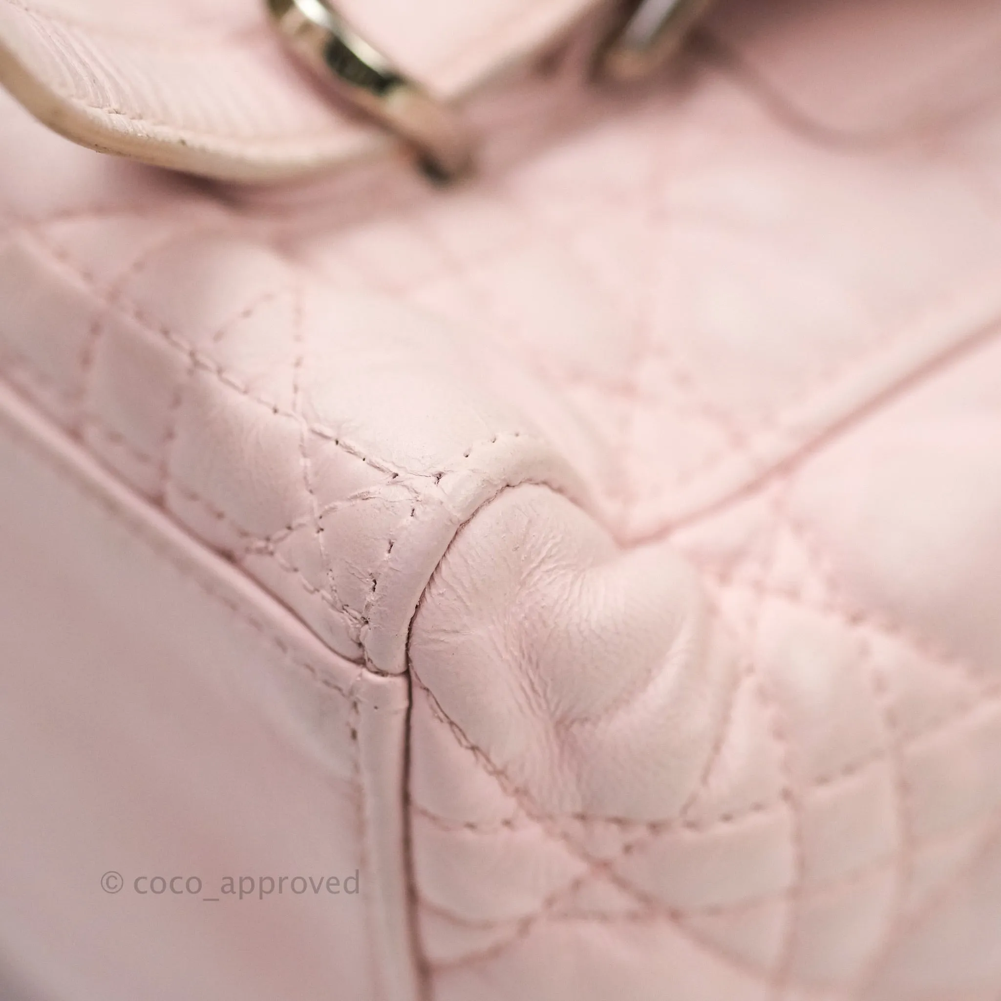Christian Dior Lambskin Cannage Small Lucky Badge Stardust Backpack Soft Pink