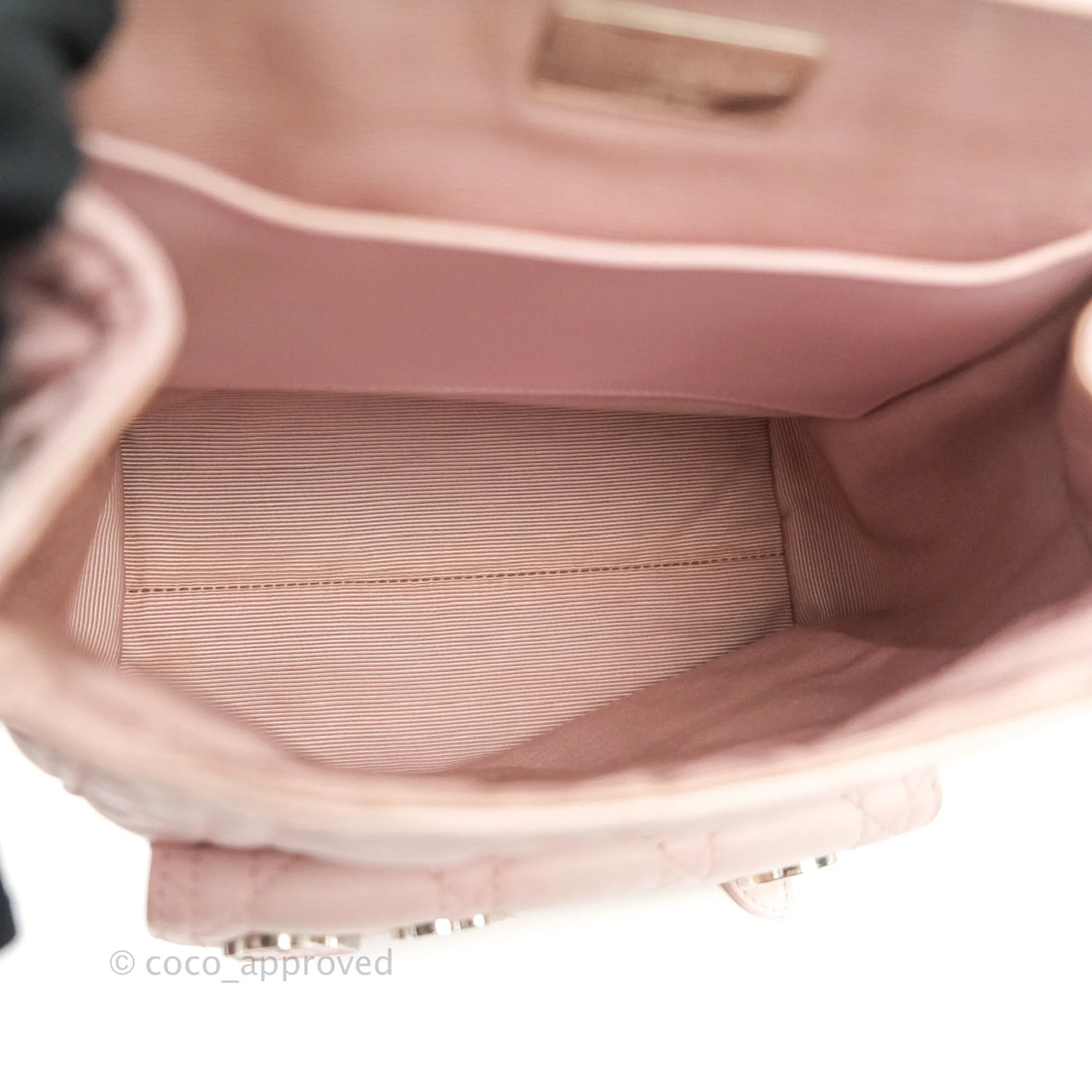 Christian Dior Lambskin Cannage Small Lucky Badge Stardust Backpack Soft Pink