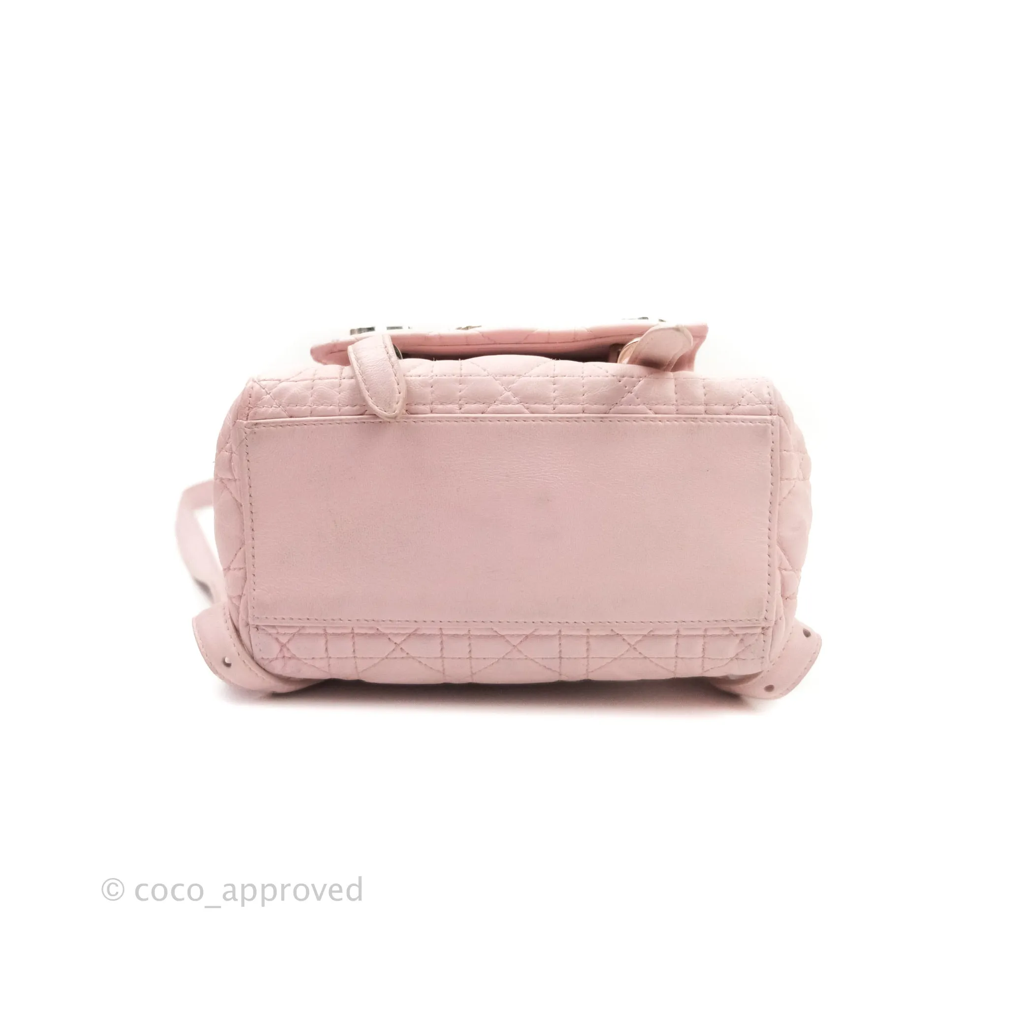 Christian Dior Lambskin Cannage Small Lucky Badge Stardust Backpack Soft Pink