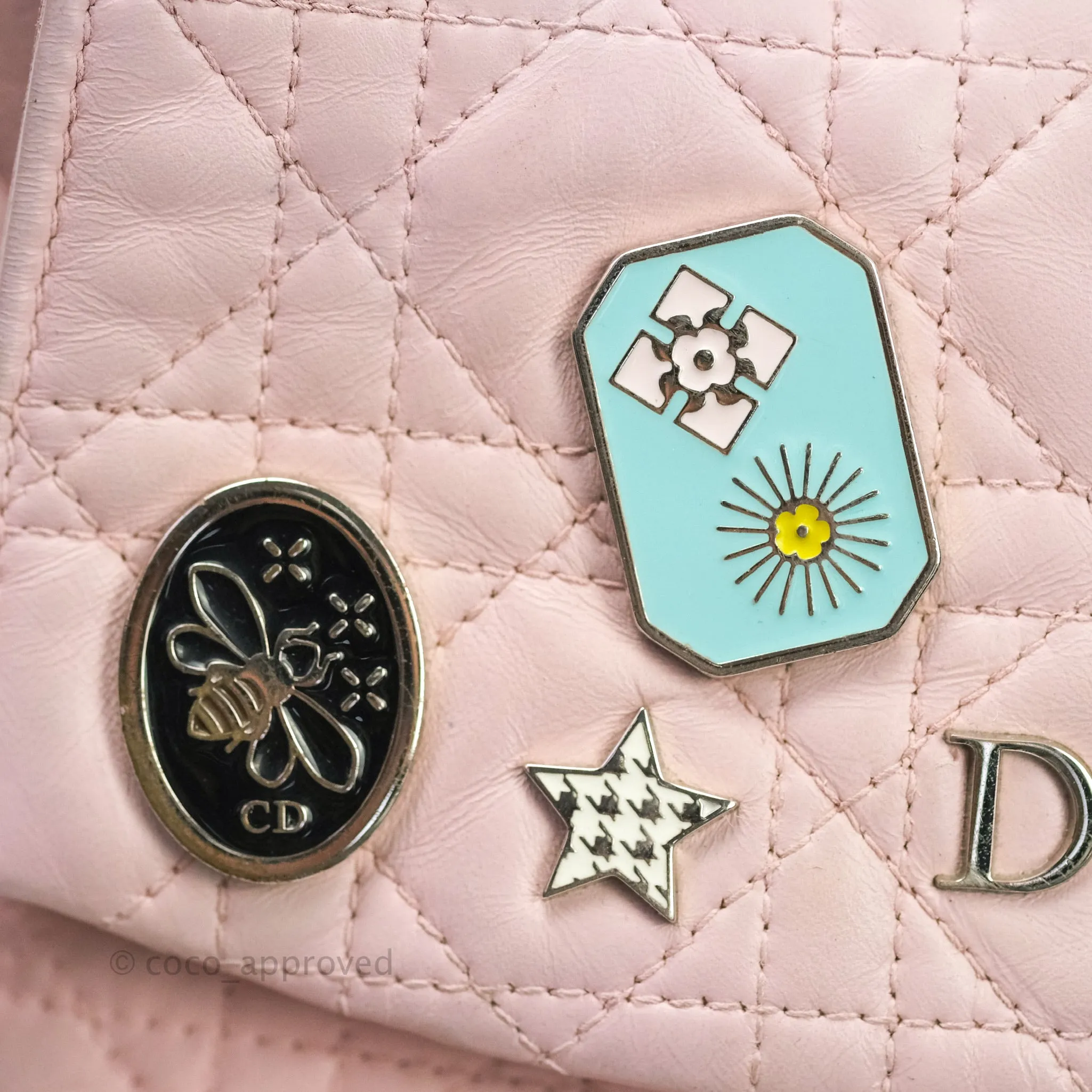 Christian Dior Lambskin Cannage Small Lucky Badge Stardust Backpack Soft Pink