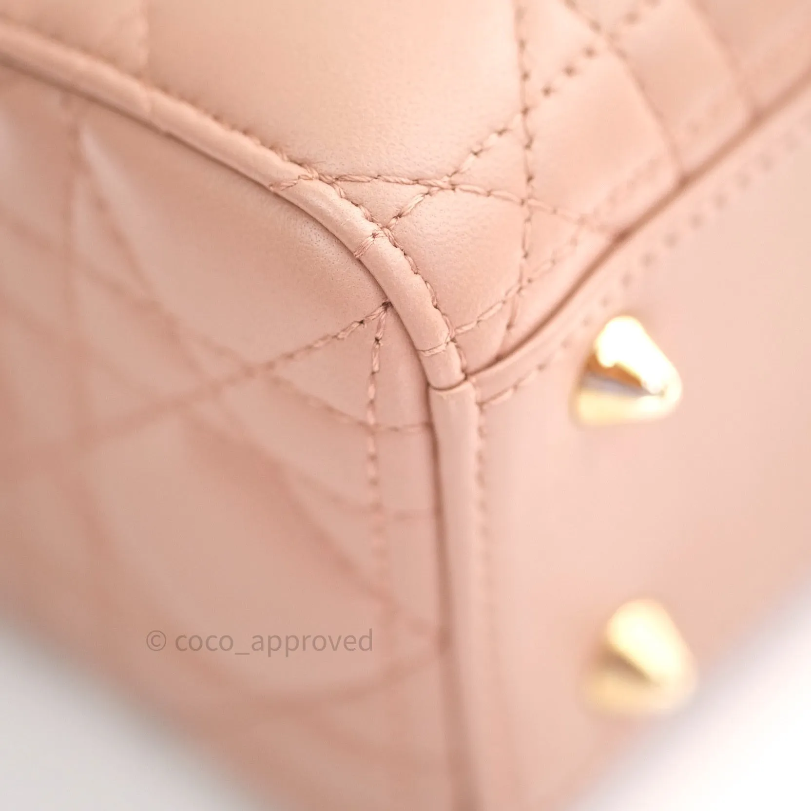 Christian Dior Lambskin My ABCDior Lady Dior Beige Gold Hardware