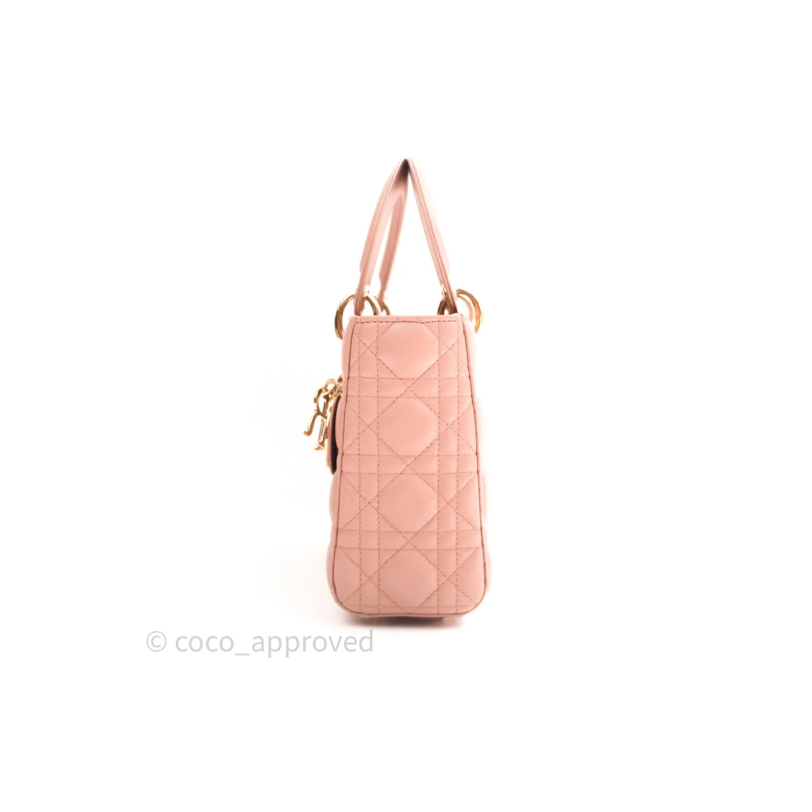 Christian Dior Lambskin My ABCDior Lady Dior Beige Gold Hardware