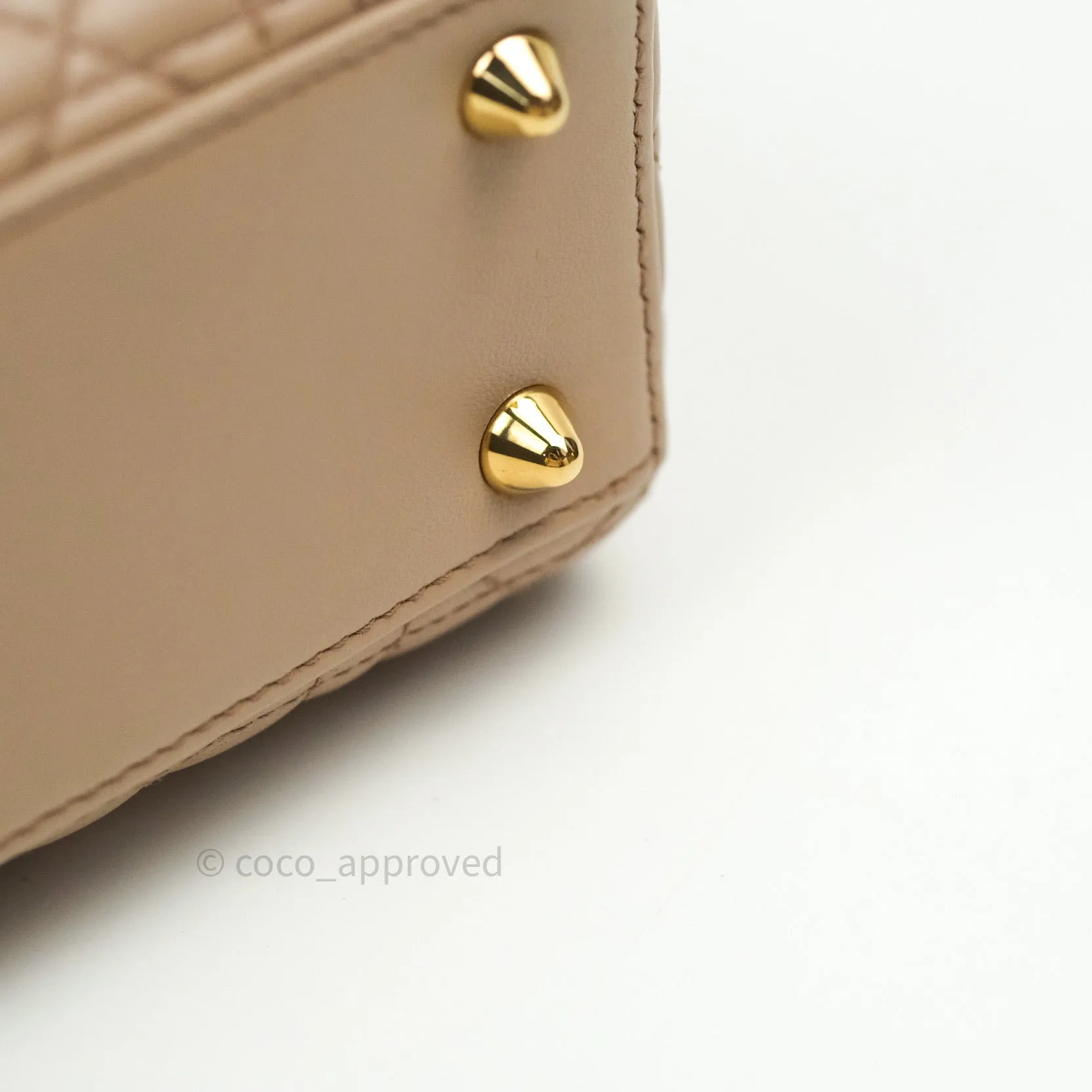 Christian Dior Lambskin My ABCDior Lady Dior Beige Gold Hardware