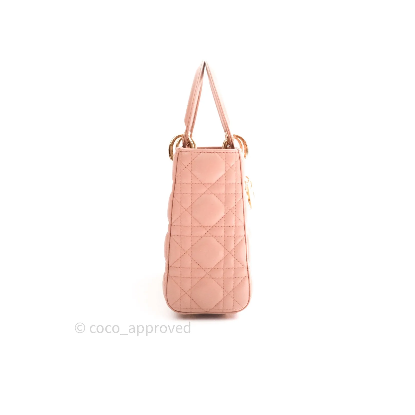 Christian Dior Lambskin My ABCDior Lady Dior Beige Gold Hardware
