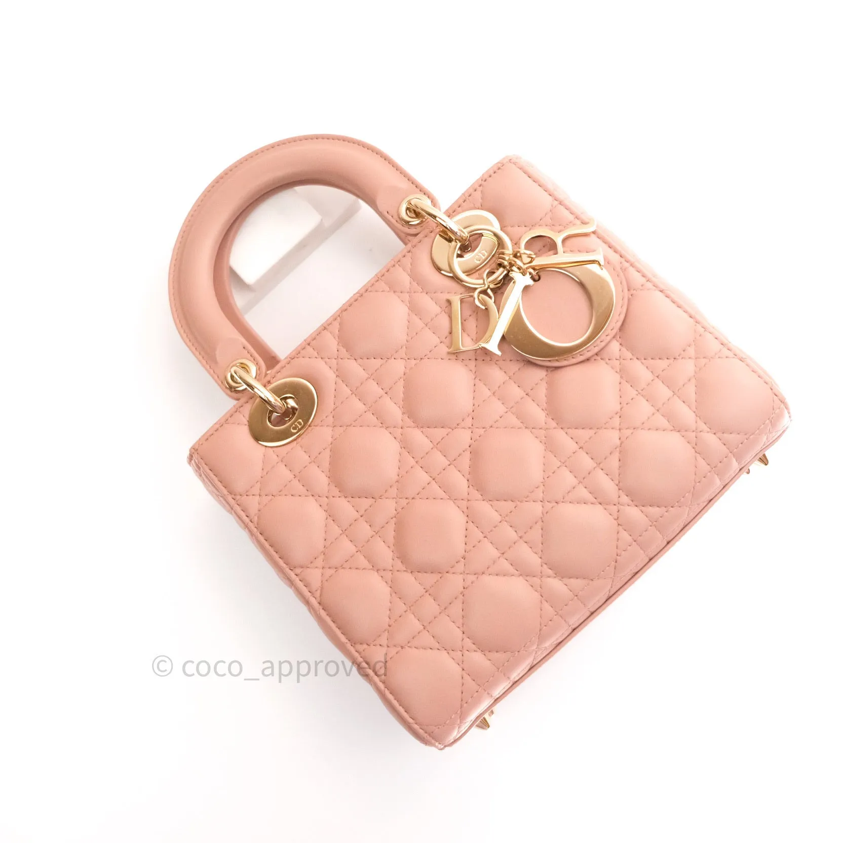 Christian Dior Lambskin My ABCDior Lady Dior Beige Gold Hardware