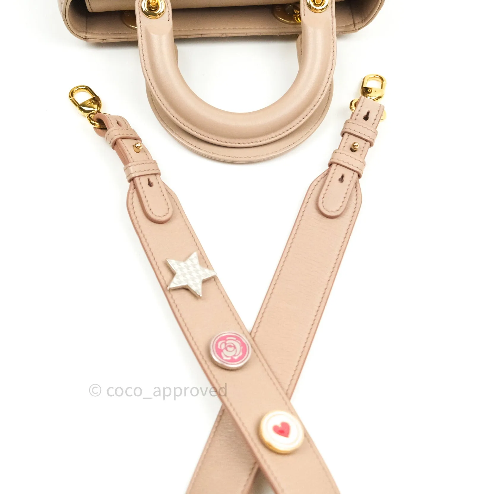 Christian Dior Lambskin My ABCDior Lady Dior Beige Gold Hardware