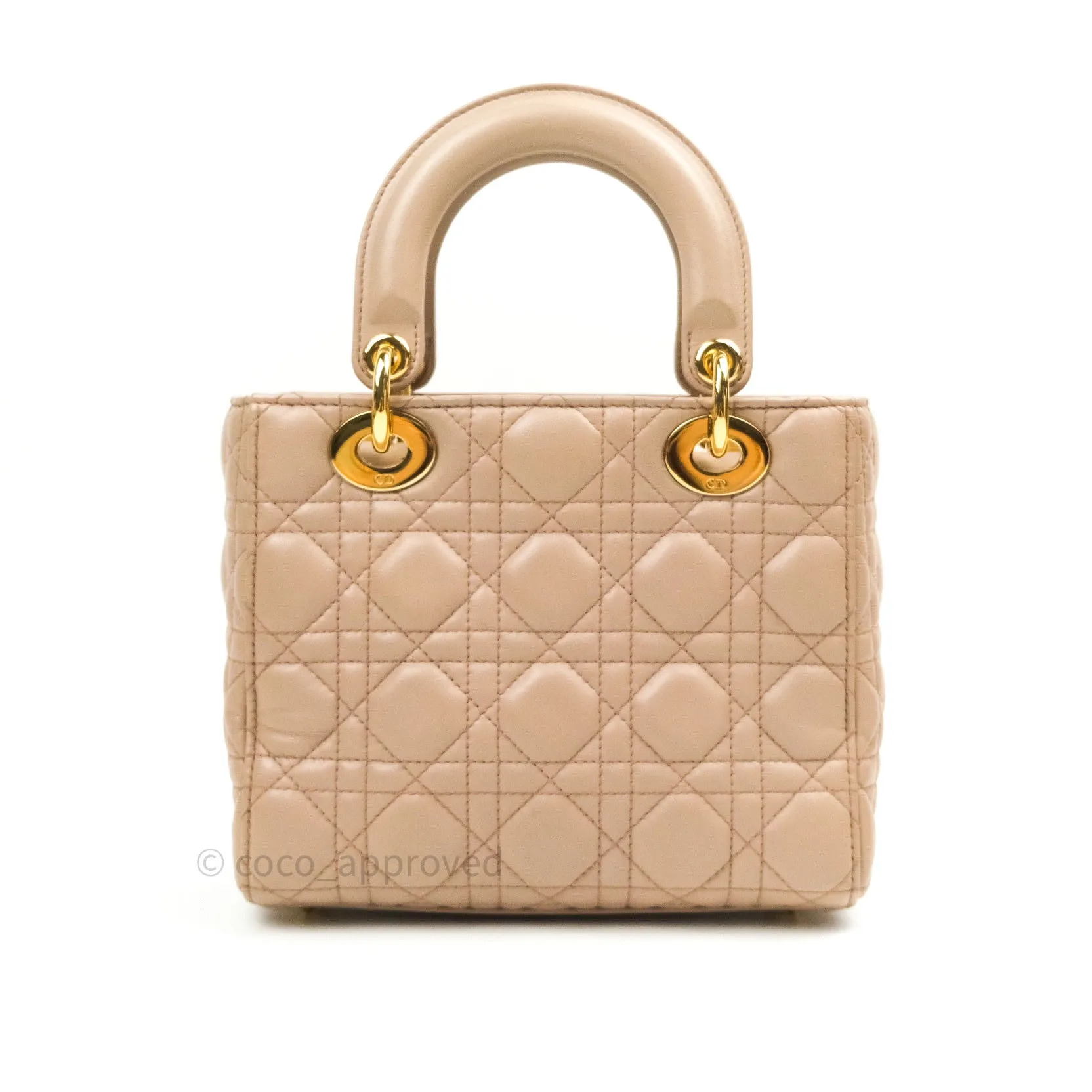 Christian Dior Lambskin My ABCDior Lady Dior Beige Gold Hardware