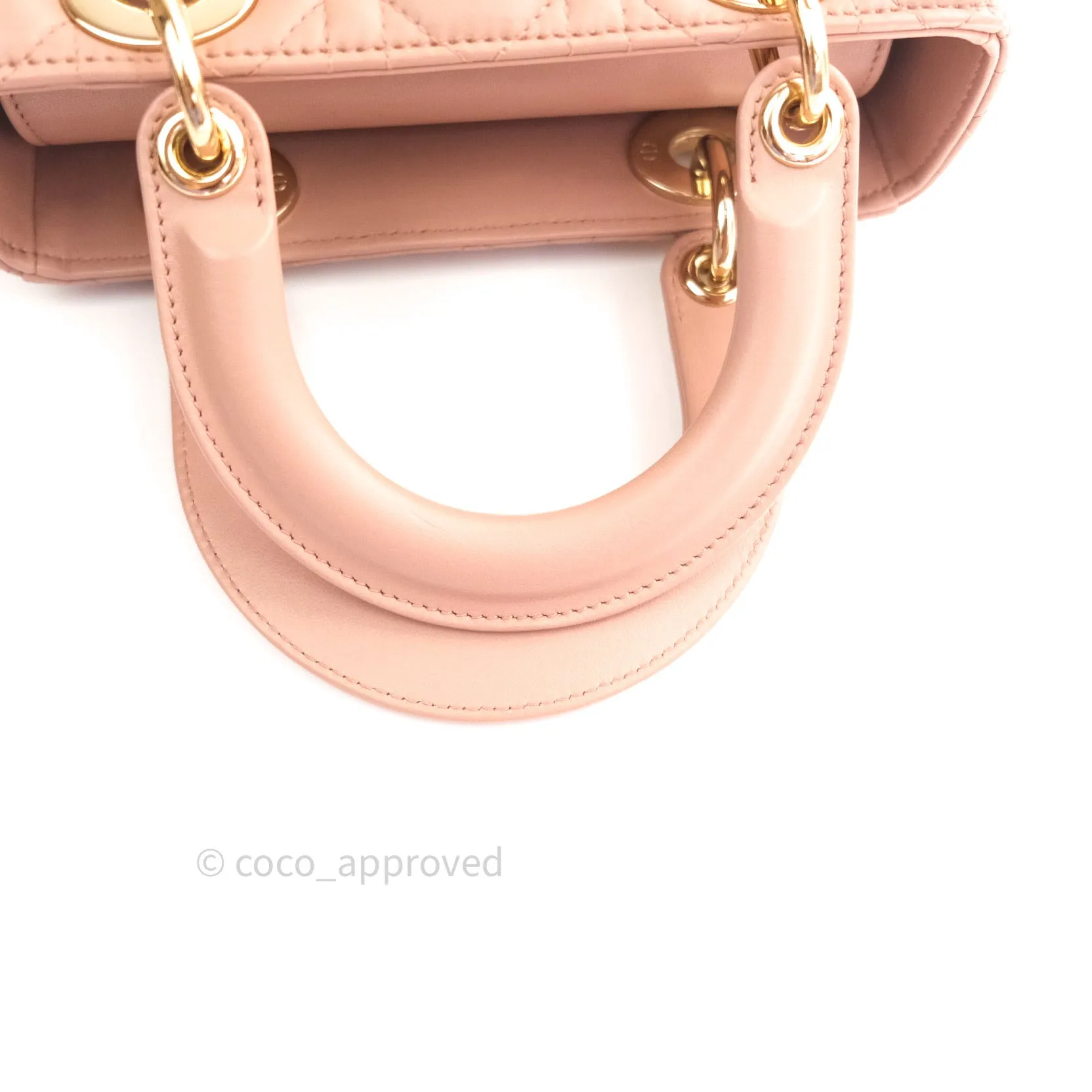 Christian Dior Lambskin My ABCDior Lady Dior Beige Gold Hardware