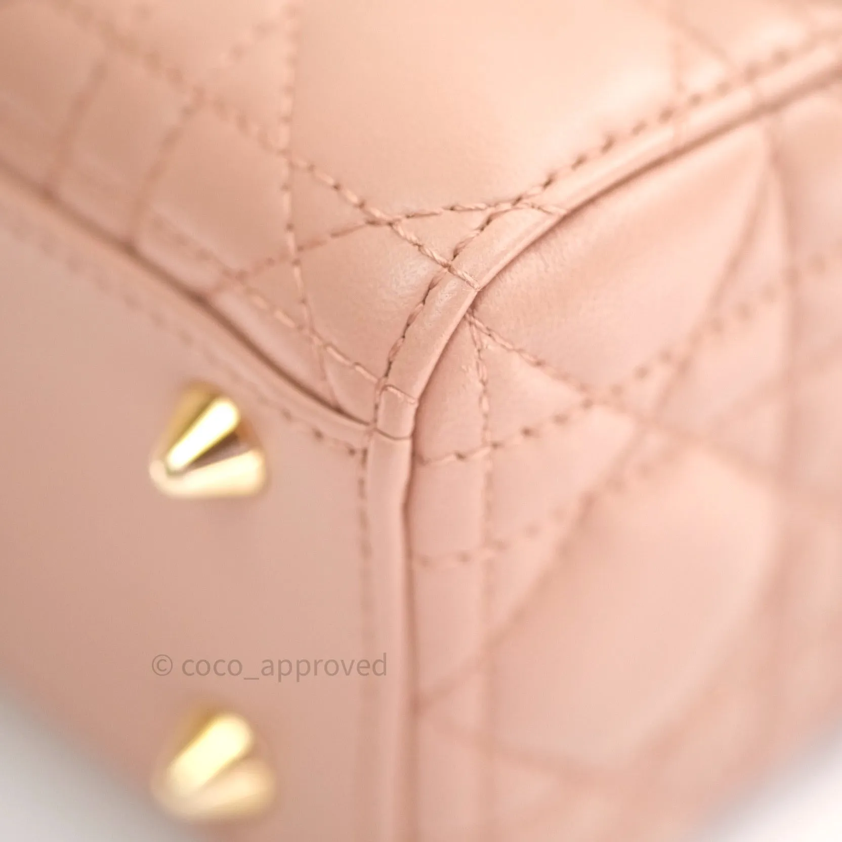 Christian Dior Lambskin My ABCDior Lady Dior Beige Gold Hardware