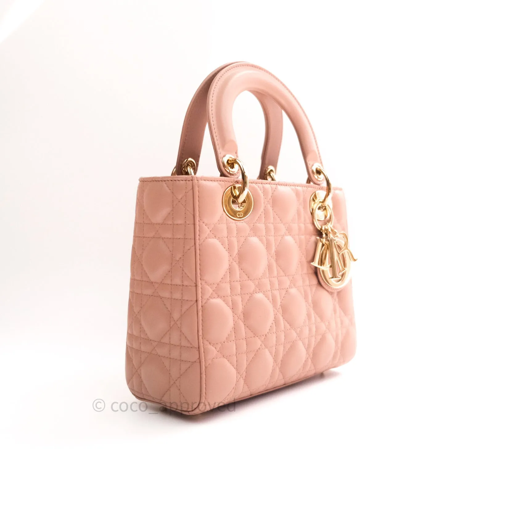 Christian Dior Lambskin My ABCDior Lady Dior Beige Gold Hardware