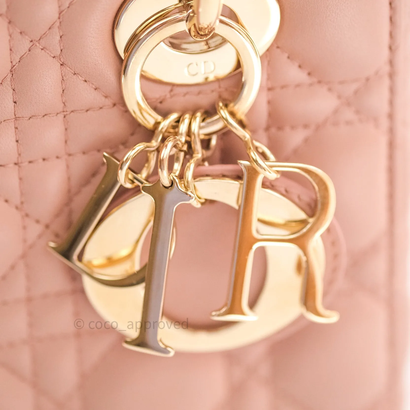 Christian Dior Lambskin My ABCDior Lady Dior Beige Gold Hardware