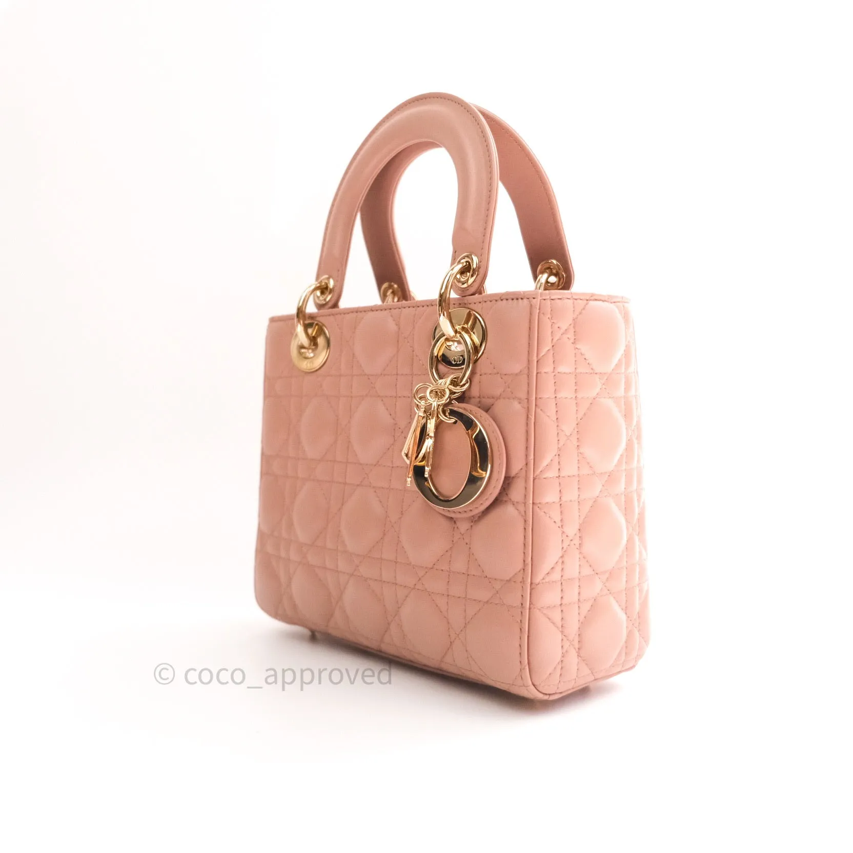Christian Dior Lambskin My ABCDior Lady Dior Beige Gold Hardware