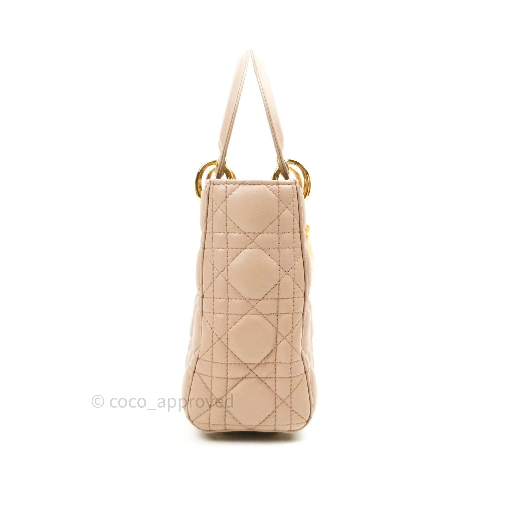 Christian Dior Lambskin My ABCDior Lady Dior Beige Gold Hardware